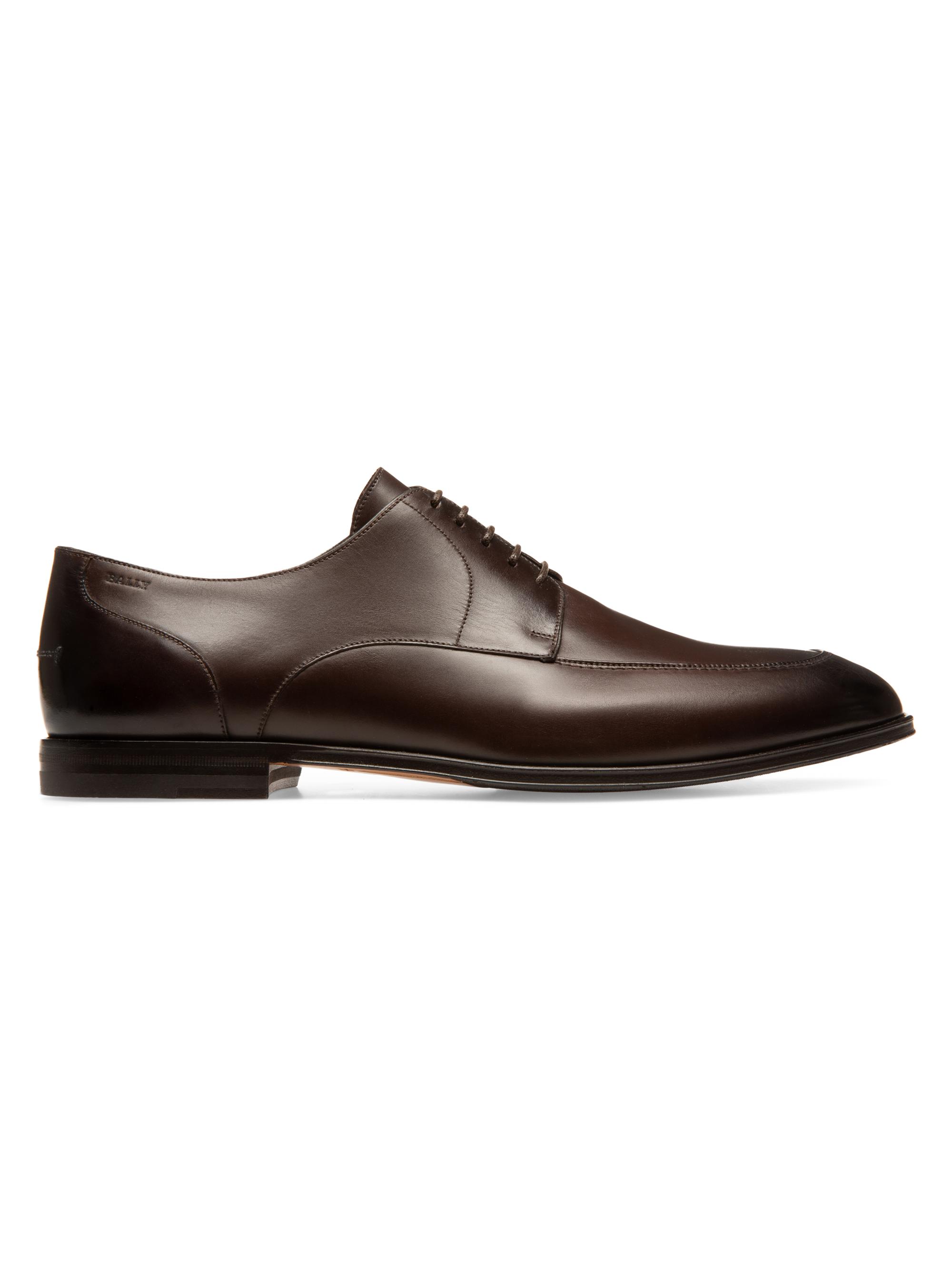 Bally Men's Apron-Toe Leather Derby Shoes - Coffee