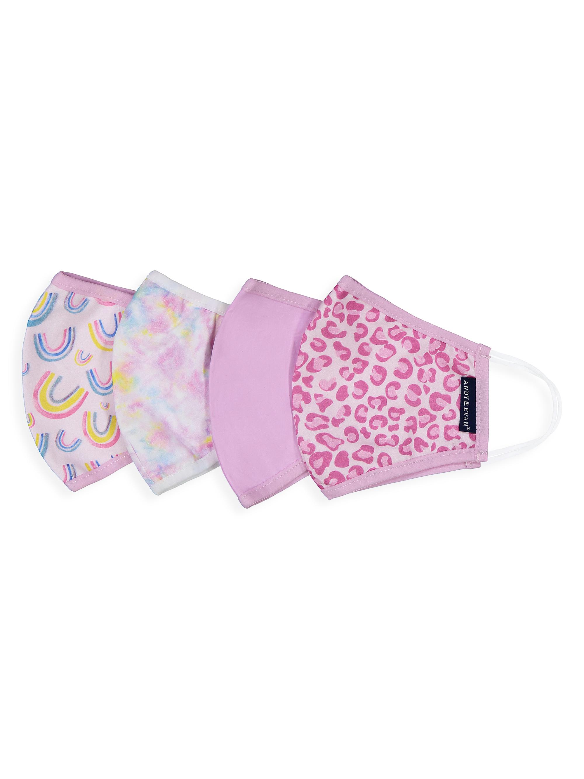 Andy & Evan 4-Pack Printed Cotton Face Mask Set - Leopard