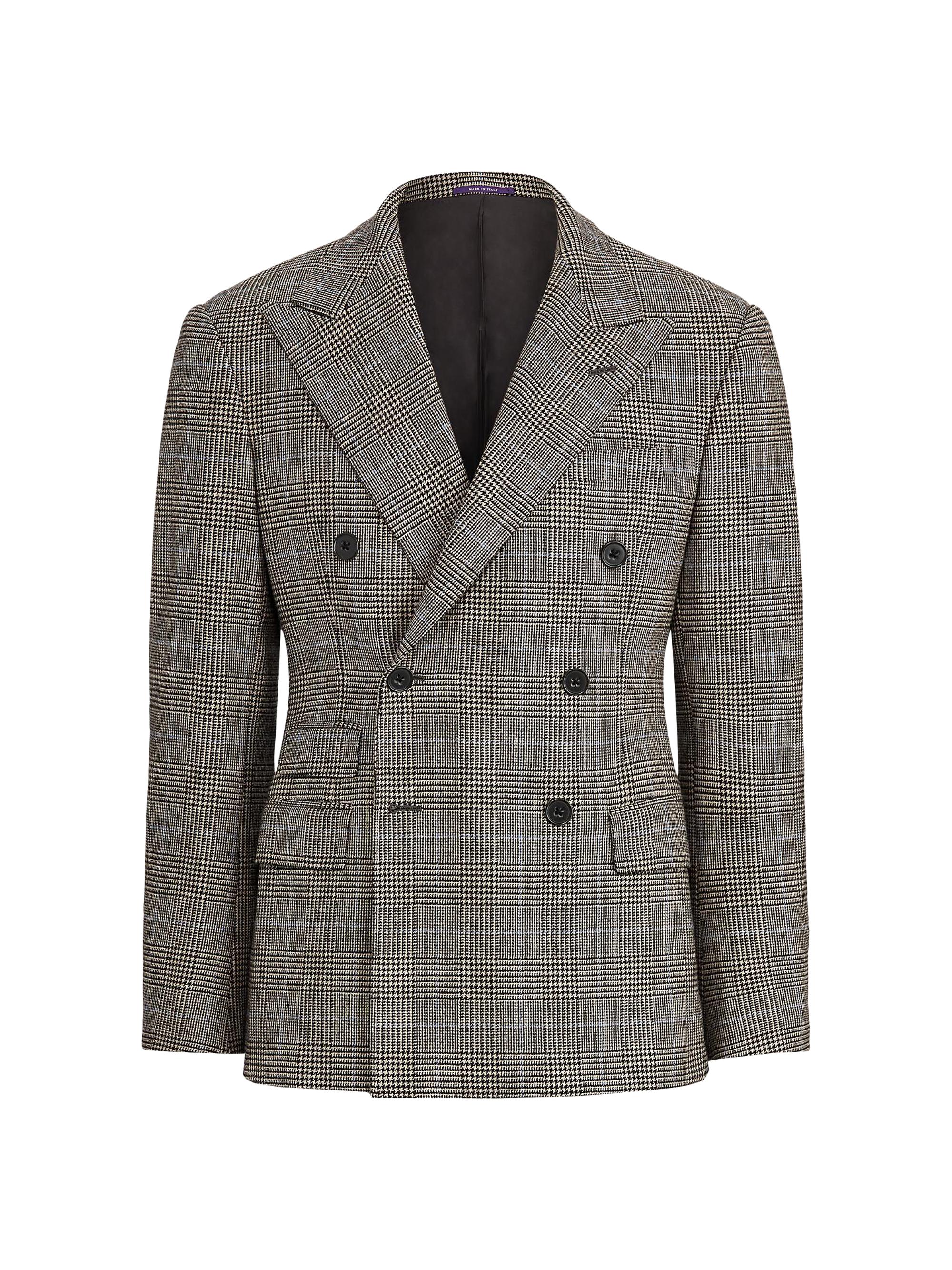 Ralph Lauren Purple Label Double-Breasted Windowpane Plaid Suit