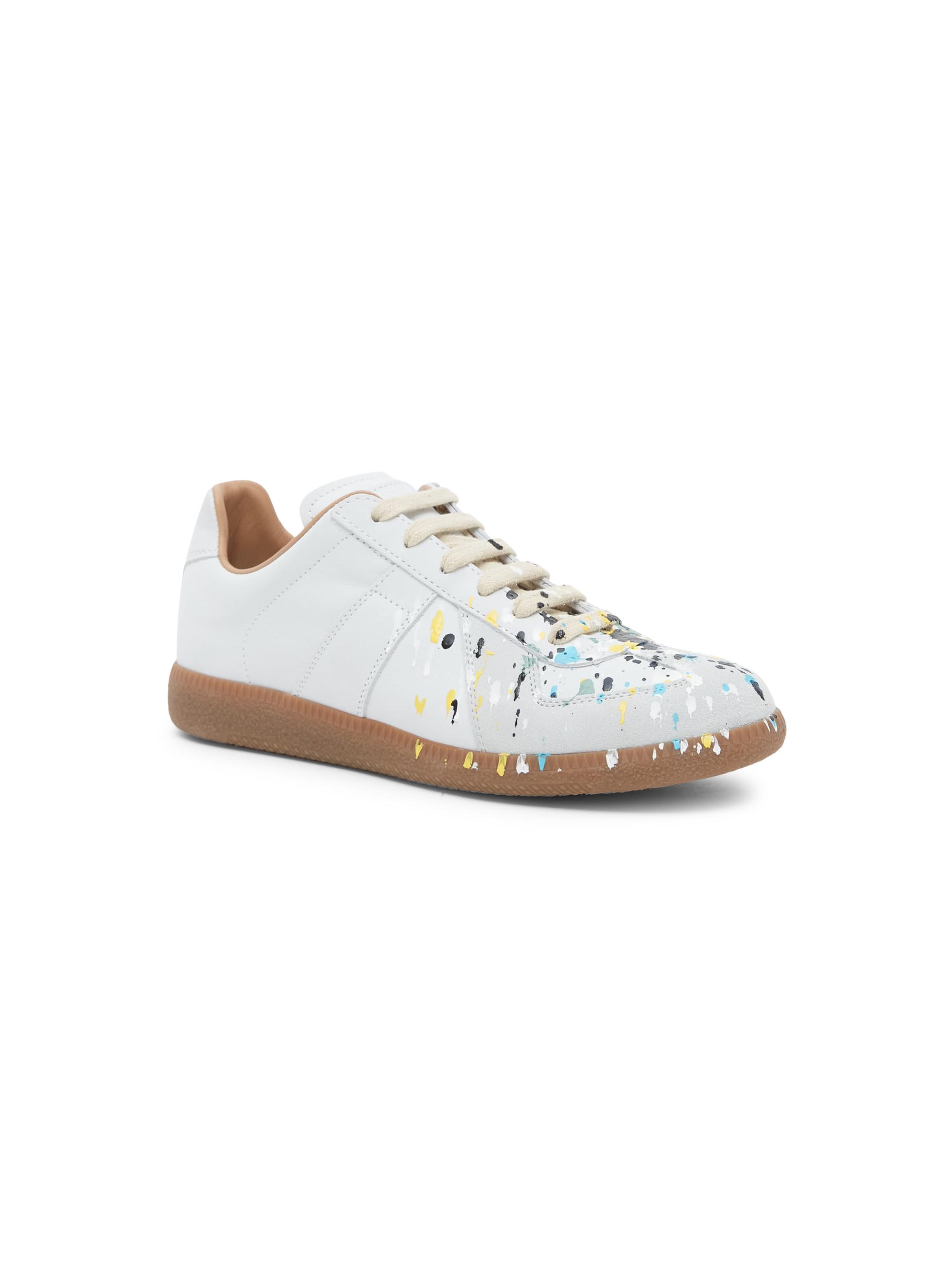 Maison Margiela（メゾンマルジェラ） Maison Margiela Paint Splatter Leather Sneakers | Saks Fifth Avenue