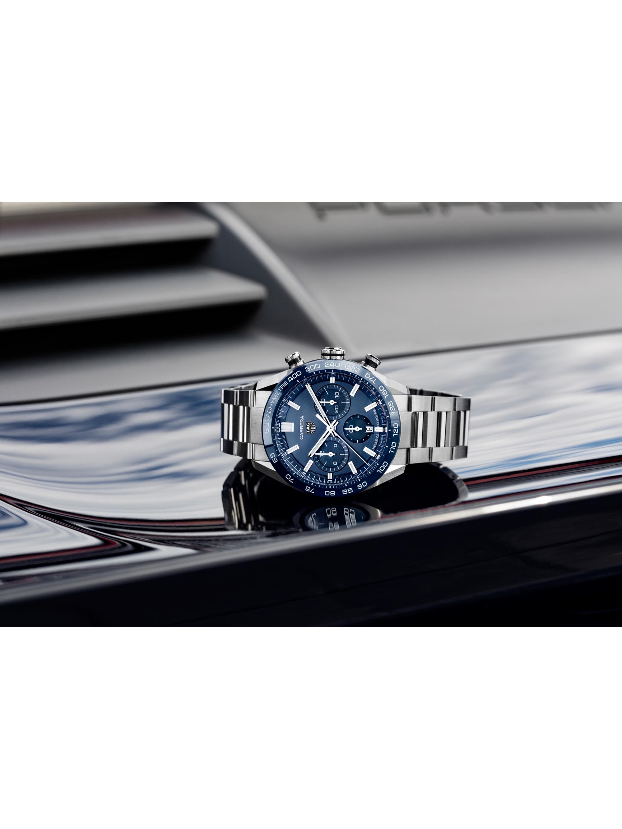 TAG Heuer Carrera 44MM Stainless Steel & Ceramic Bracelet