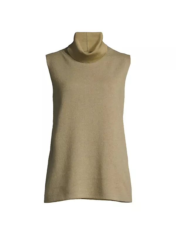 Cashmere-Blend Double Knit Sleeveless Sweater