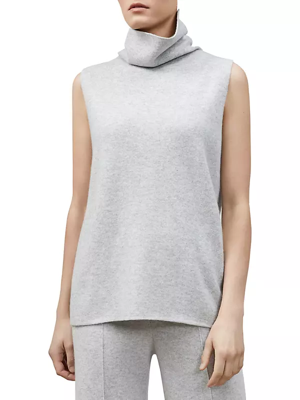 Cashmere-Blend Double Knit Sleeveless Sweater