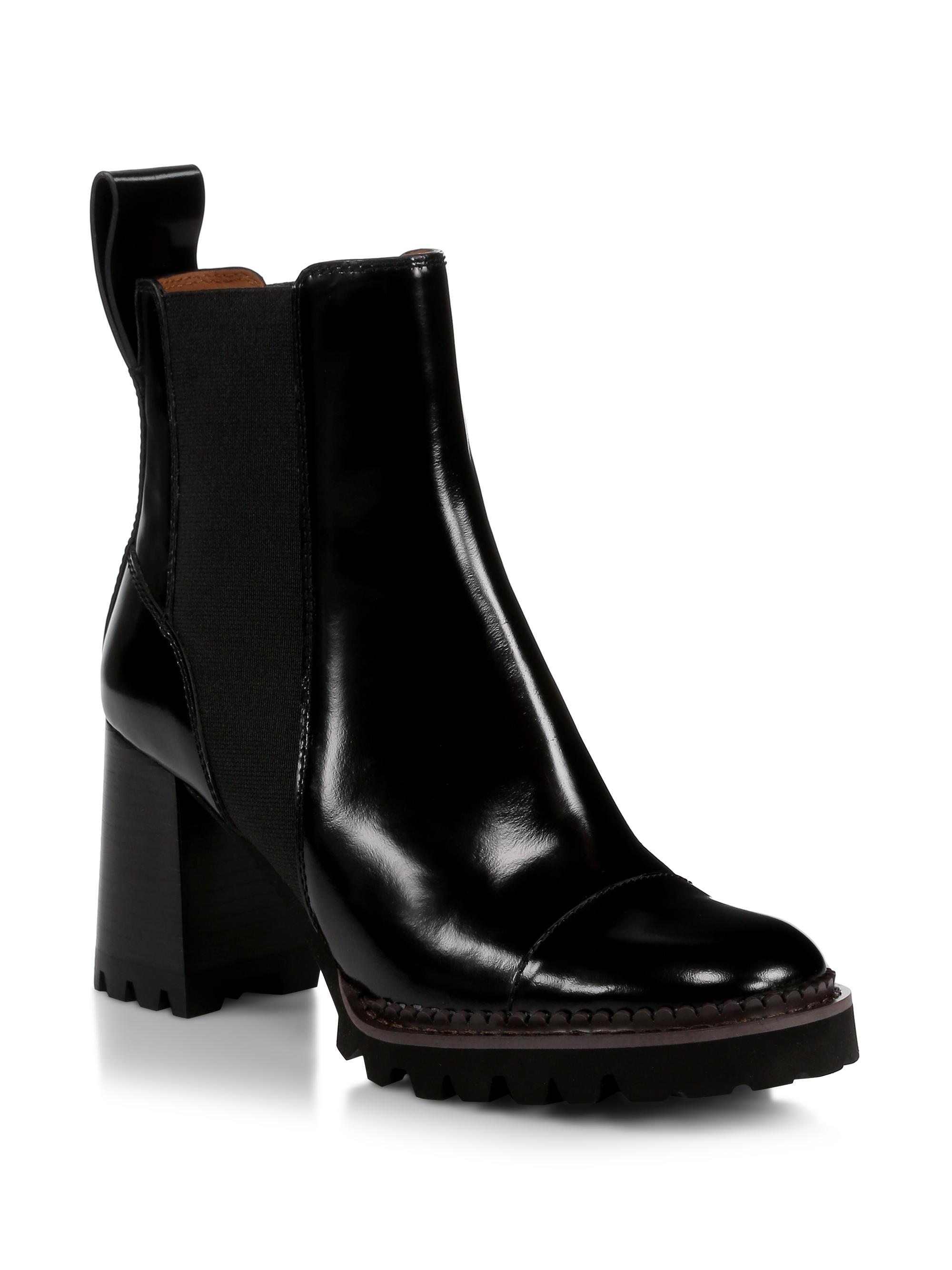 See by Chloé Mallory Lug-Sole Leather Chelsea Boots | Saks Fifth