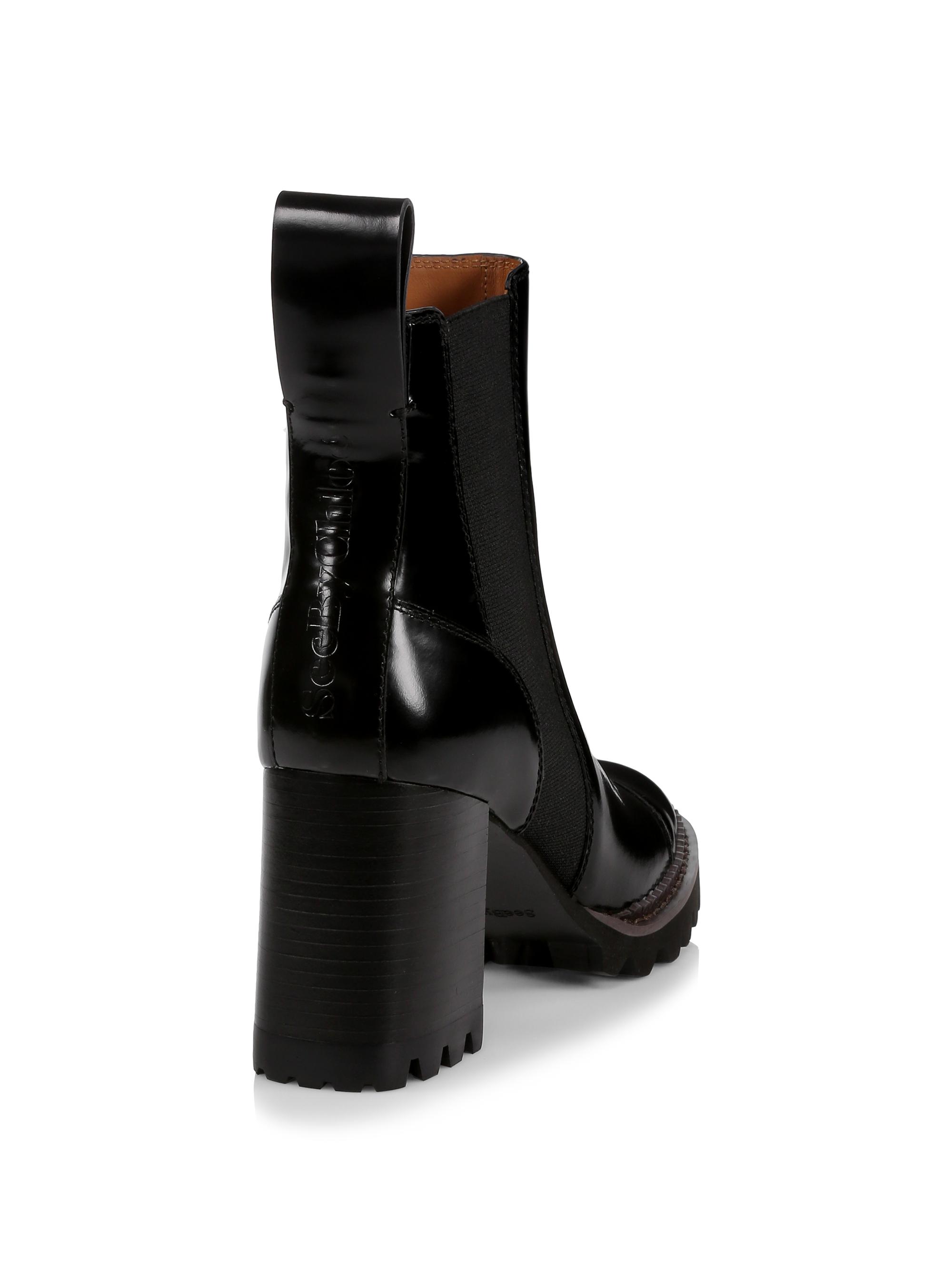 See by Chloé Mallory Lug-Sole Leather Chelsea Boots | Saks Fifth