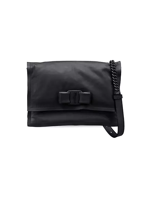 Shop FERRAGAMO Small Viva Bow Padded Leather Shoulder Bag | Saks