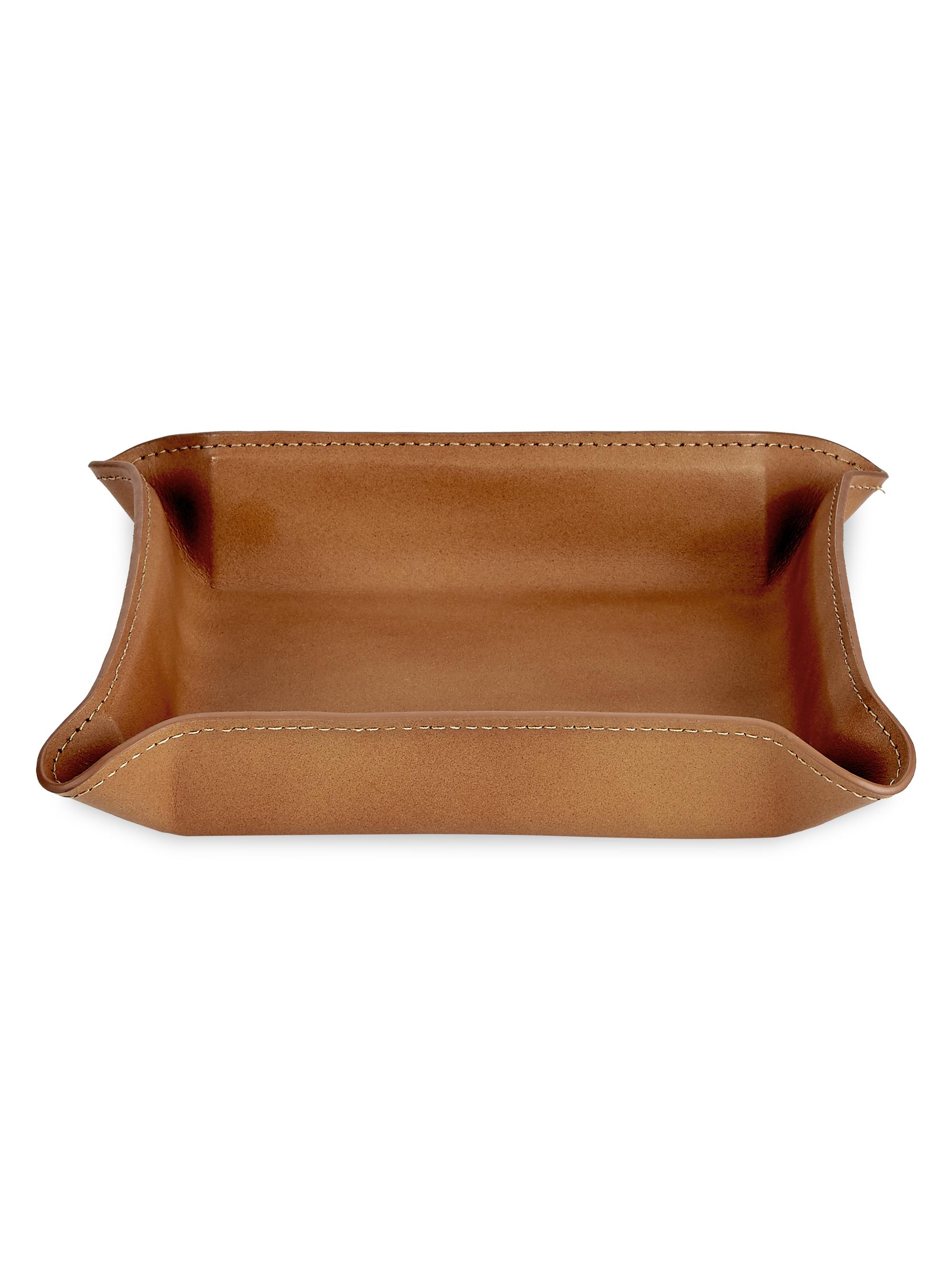 Graphic Image Medium Valet Leather Tray - Tan