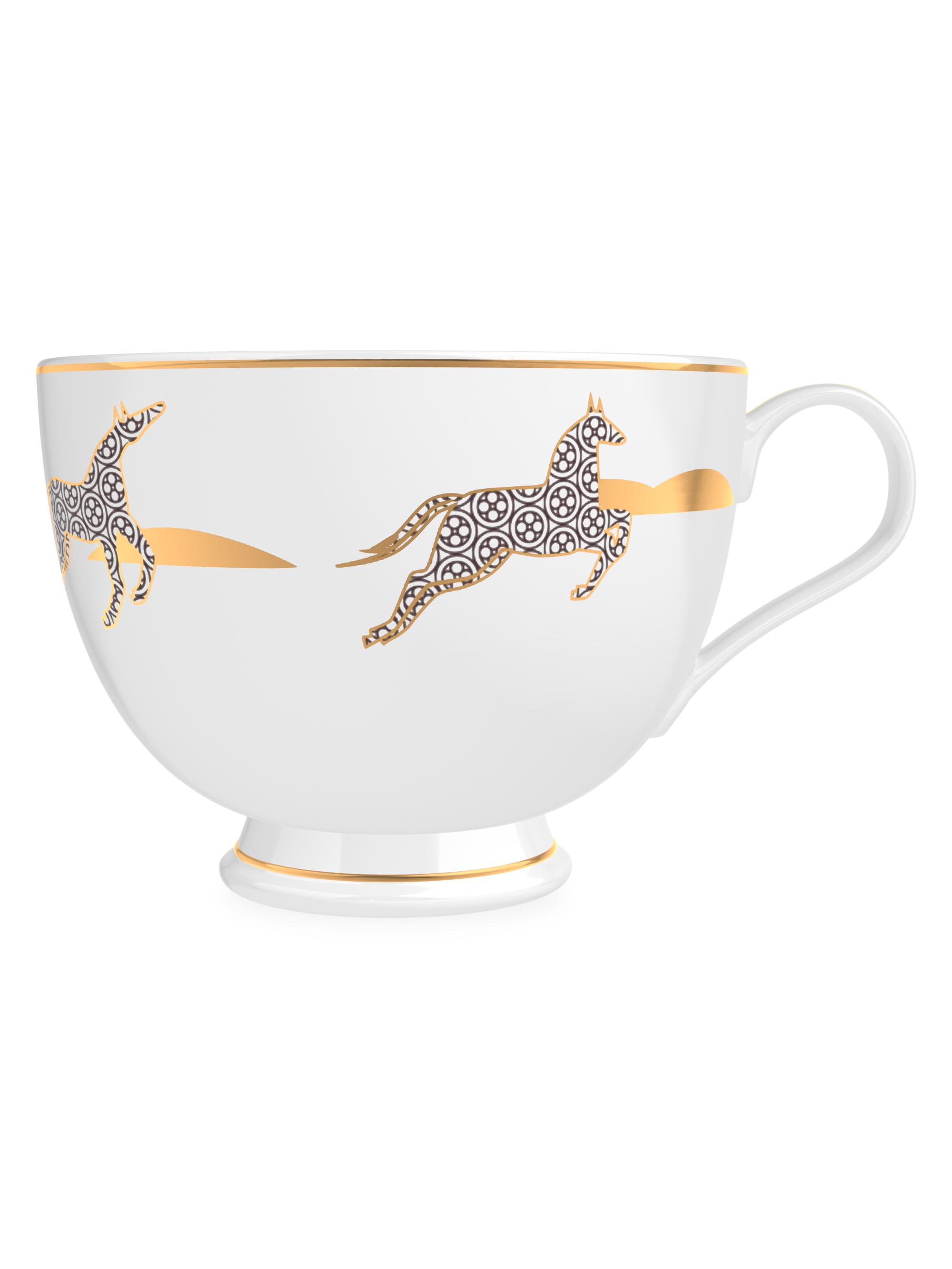 Memo Paris Women's Cuirs Nomades 2-Piece Mint Scented Bone China Tea Cup Candle Set