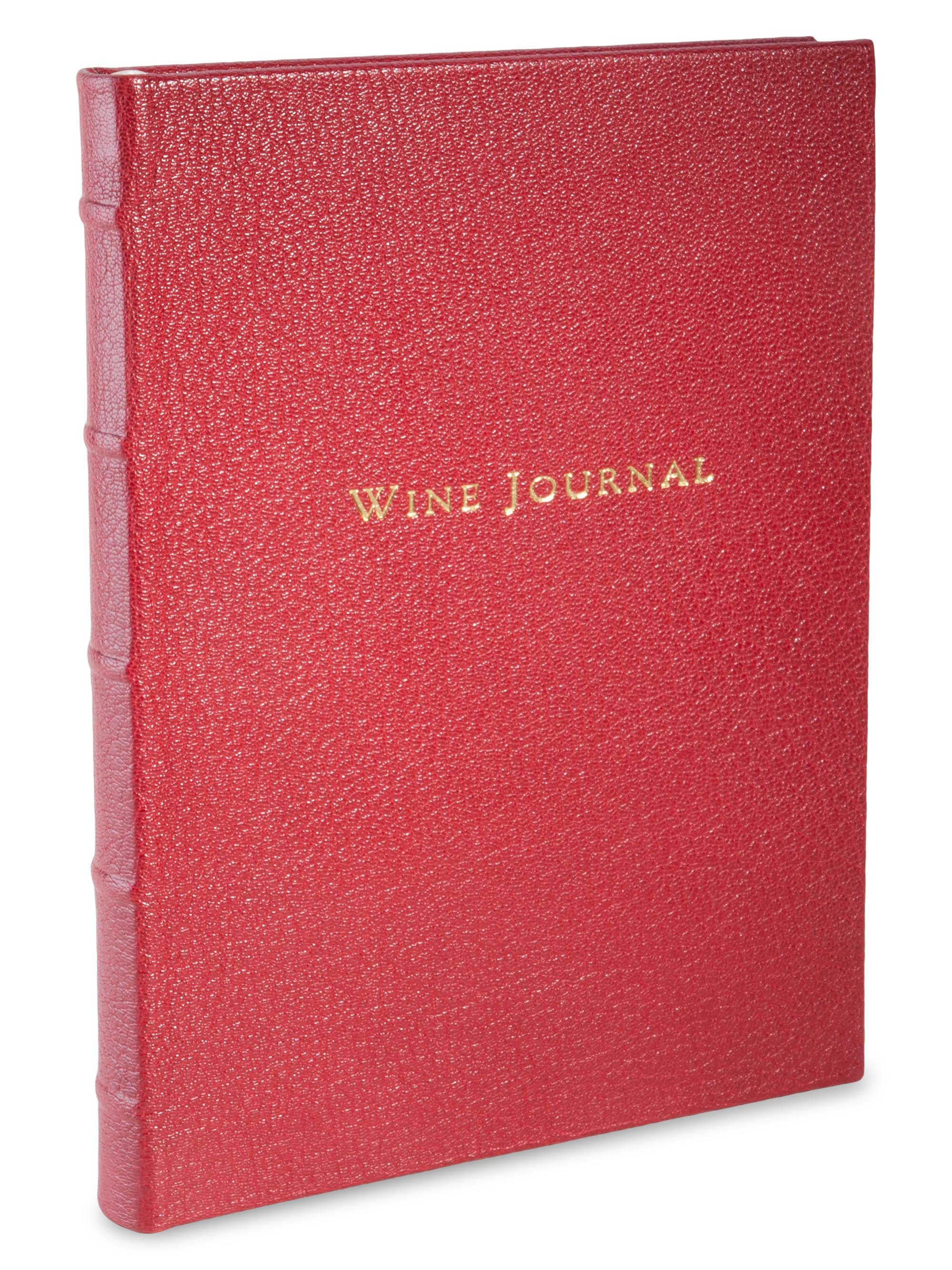 Graphic Image Tabbed Leather Wine Journal - Garnet