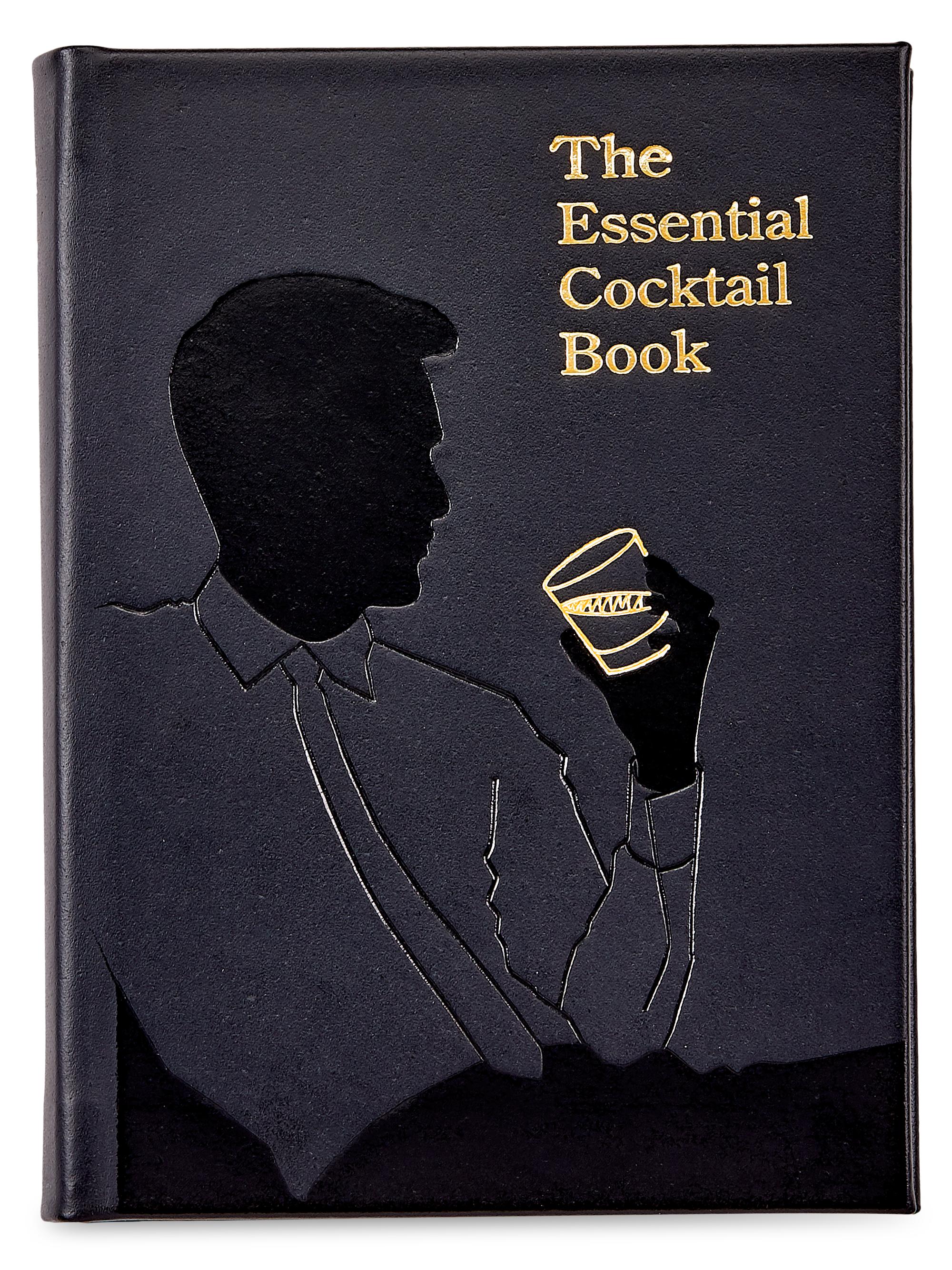 Graphic Image "The Essential Cocktail Book" Leather-Bound Edition - Black