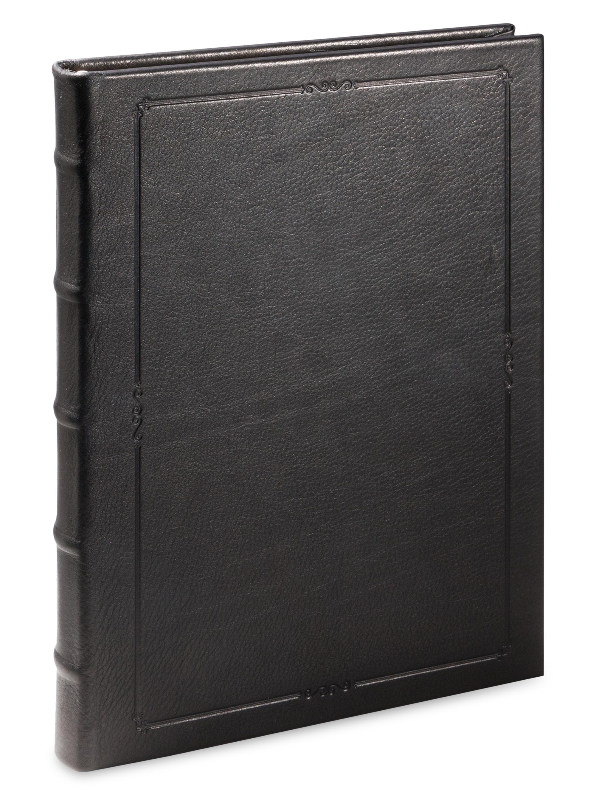 Graphic Image Large Hardcover Leather Journal - Black