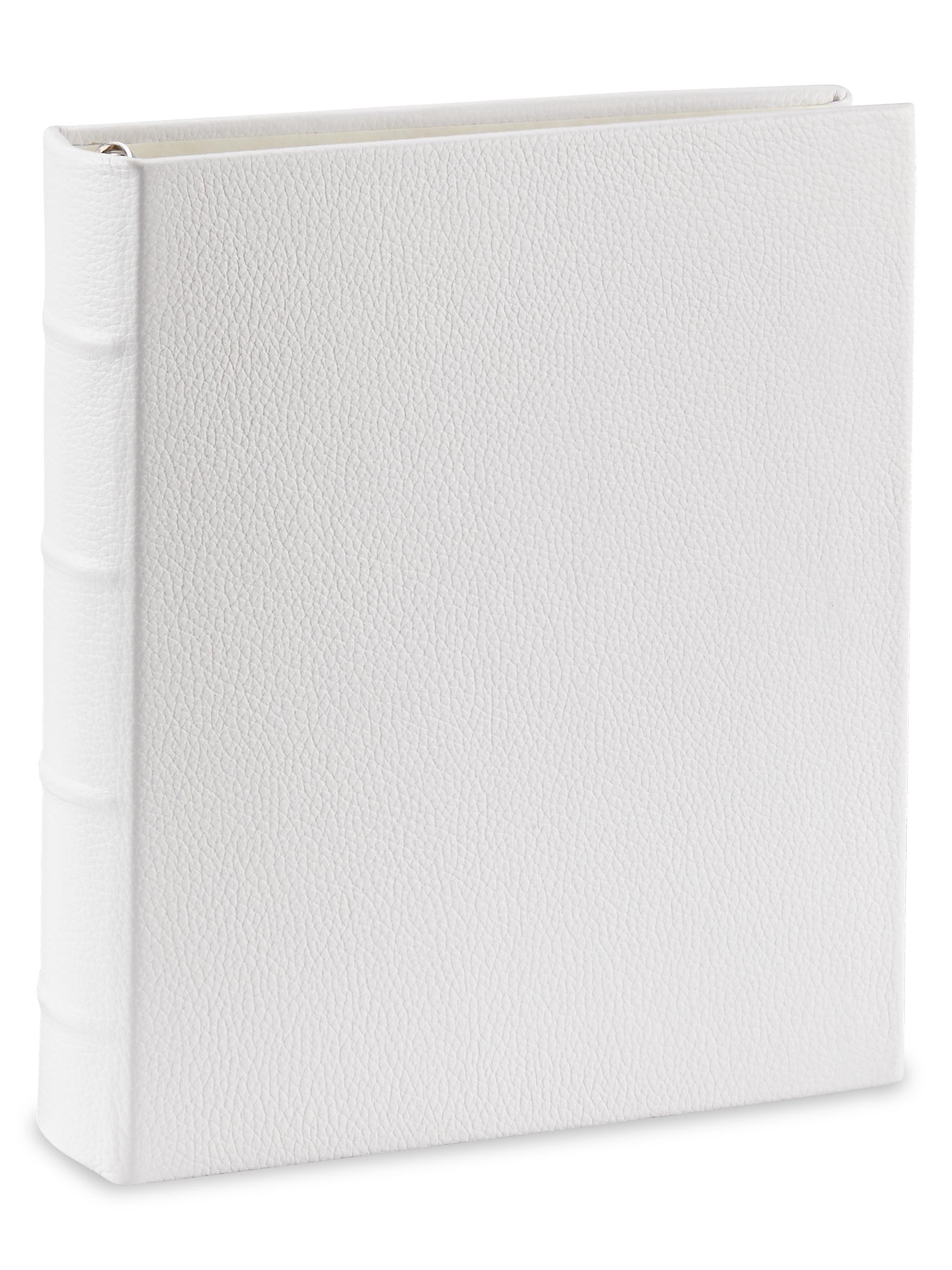 Graphic Image Large Clear Pocket Pebbled Leather Album - White
