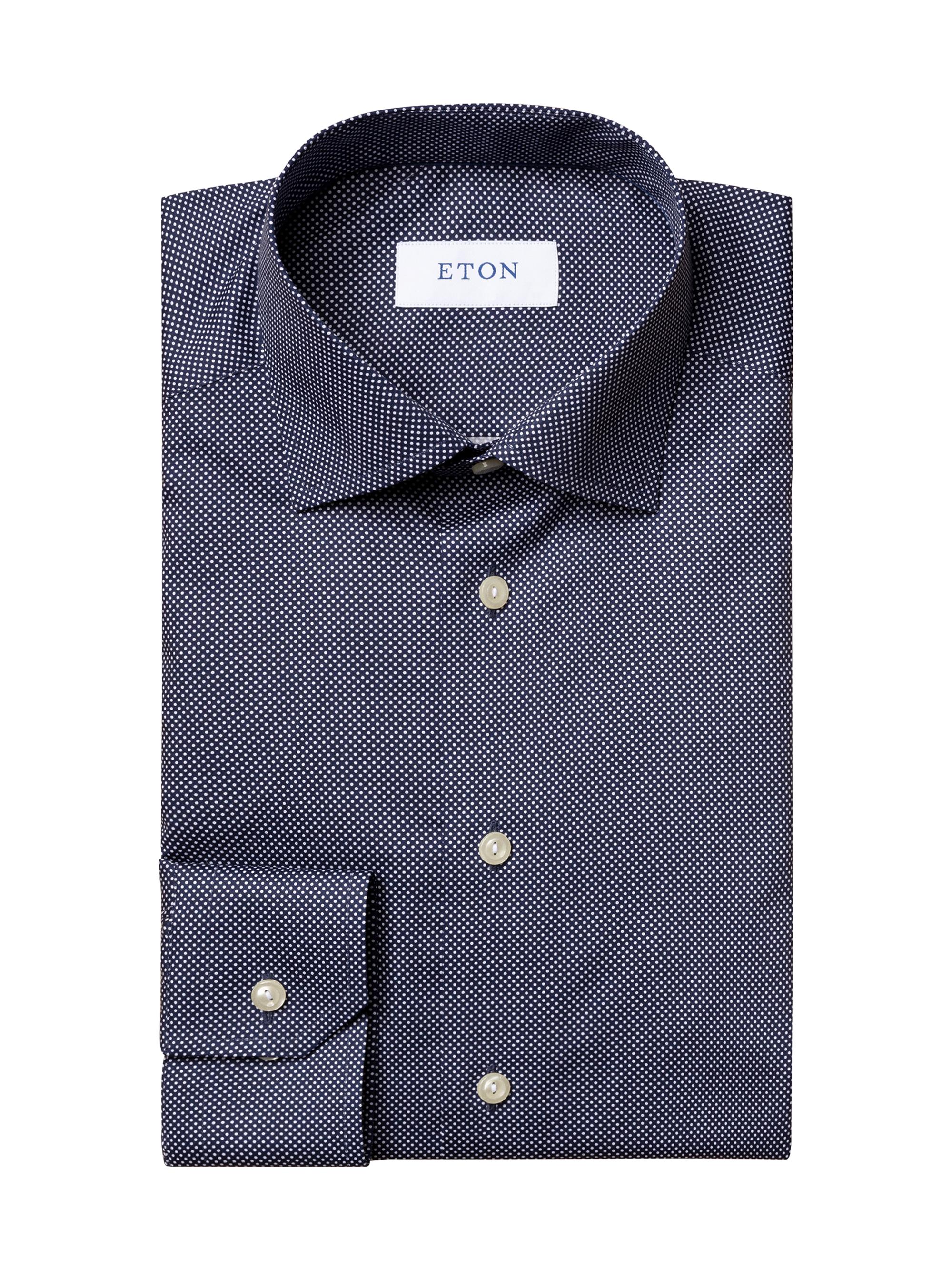 Eton Men's Contemporary-Fit Signature Dots Dress Shirt - Blue