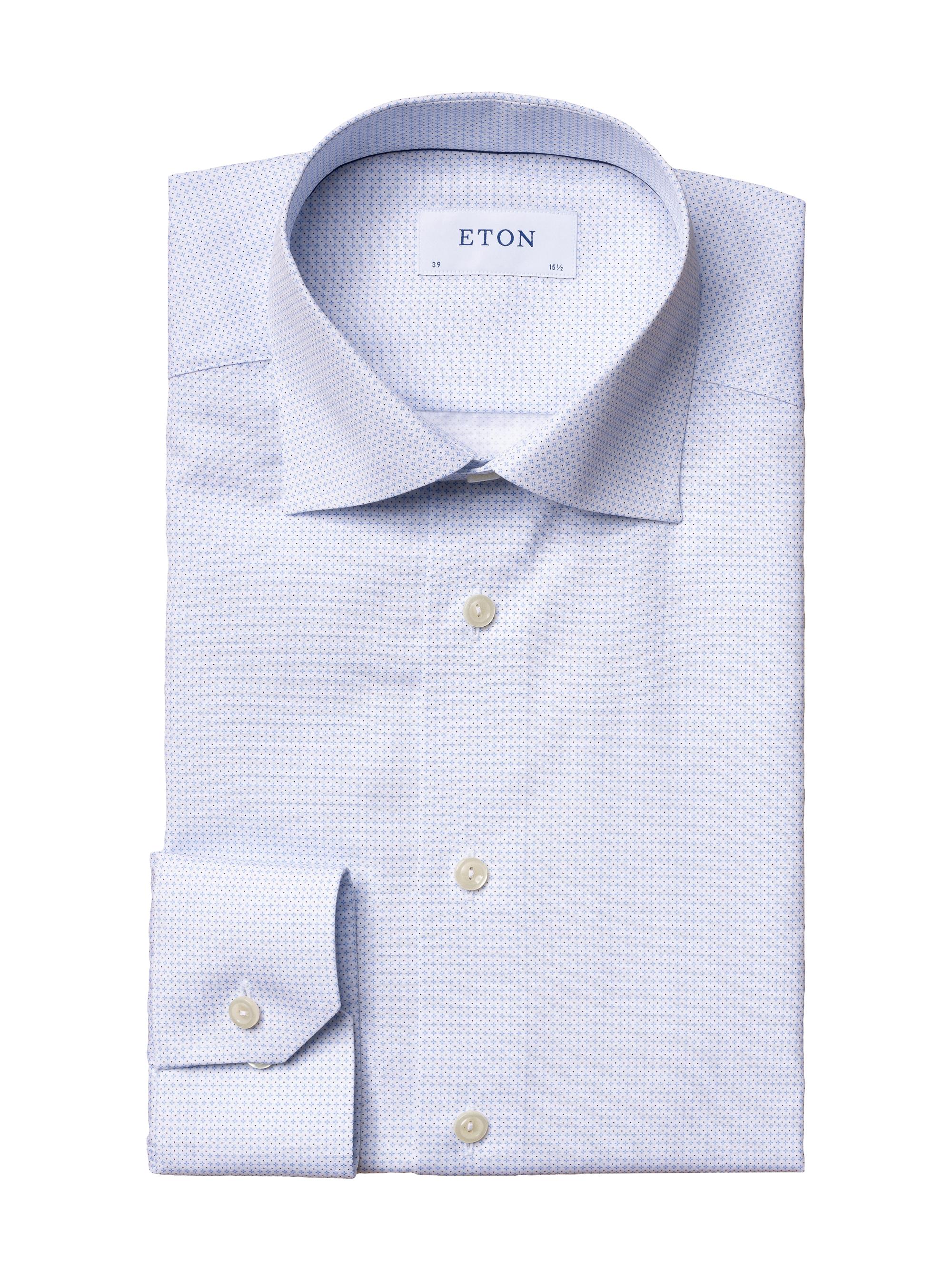 Eton Men's Slim-Fit Micro Floral-Print Dress Shirt - Blue