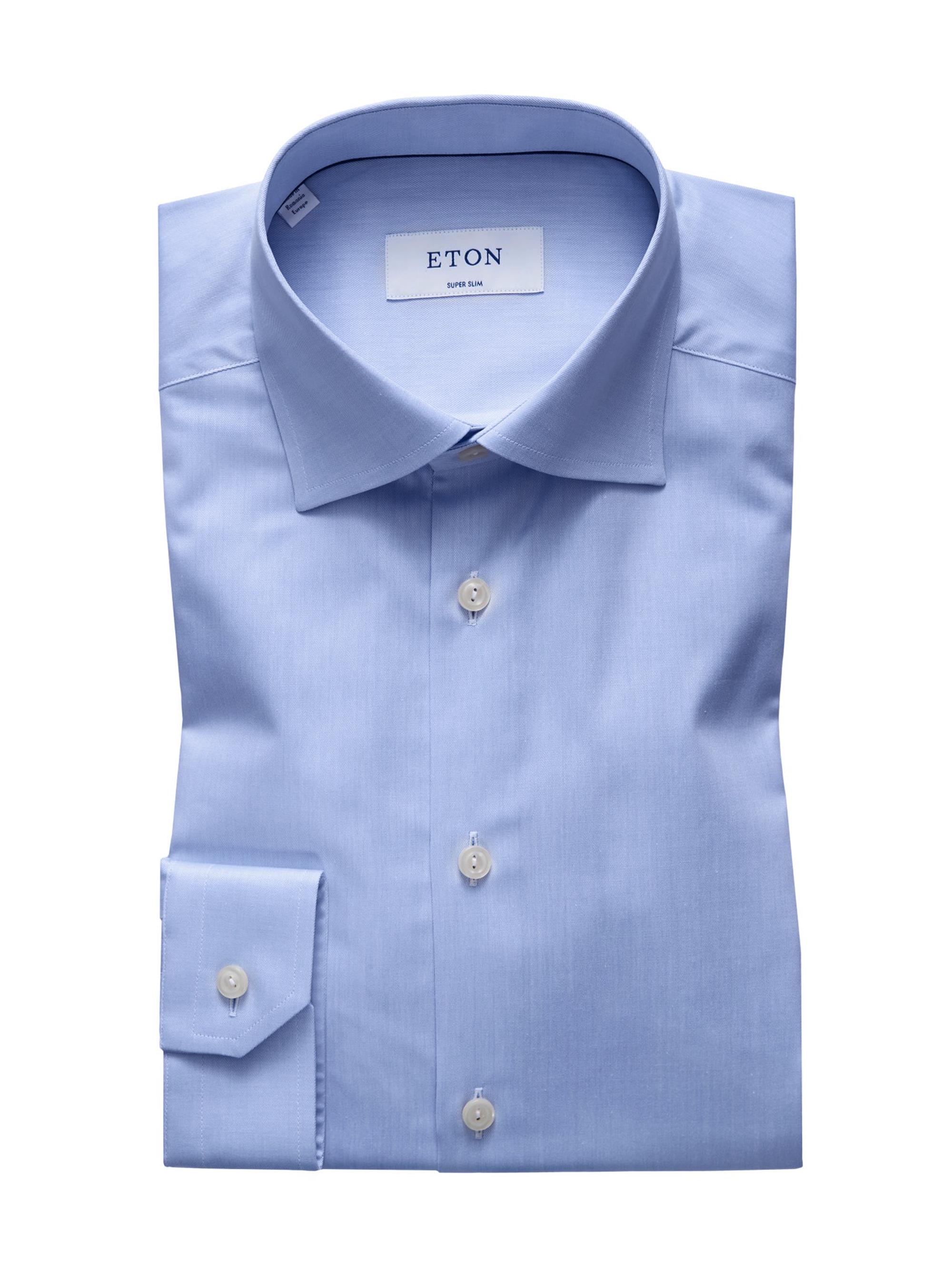Eton Men's Super Slim-Fit Twill Dress Shirt - Blue