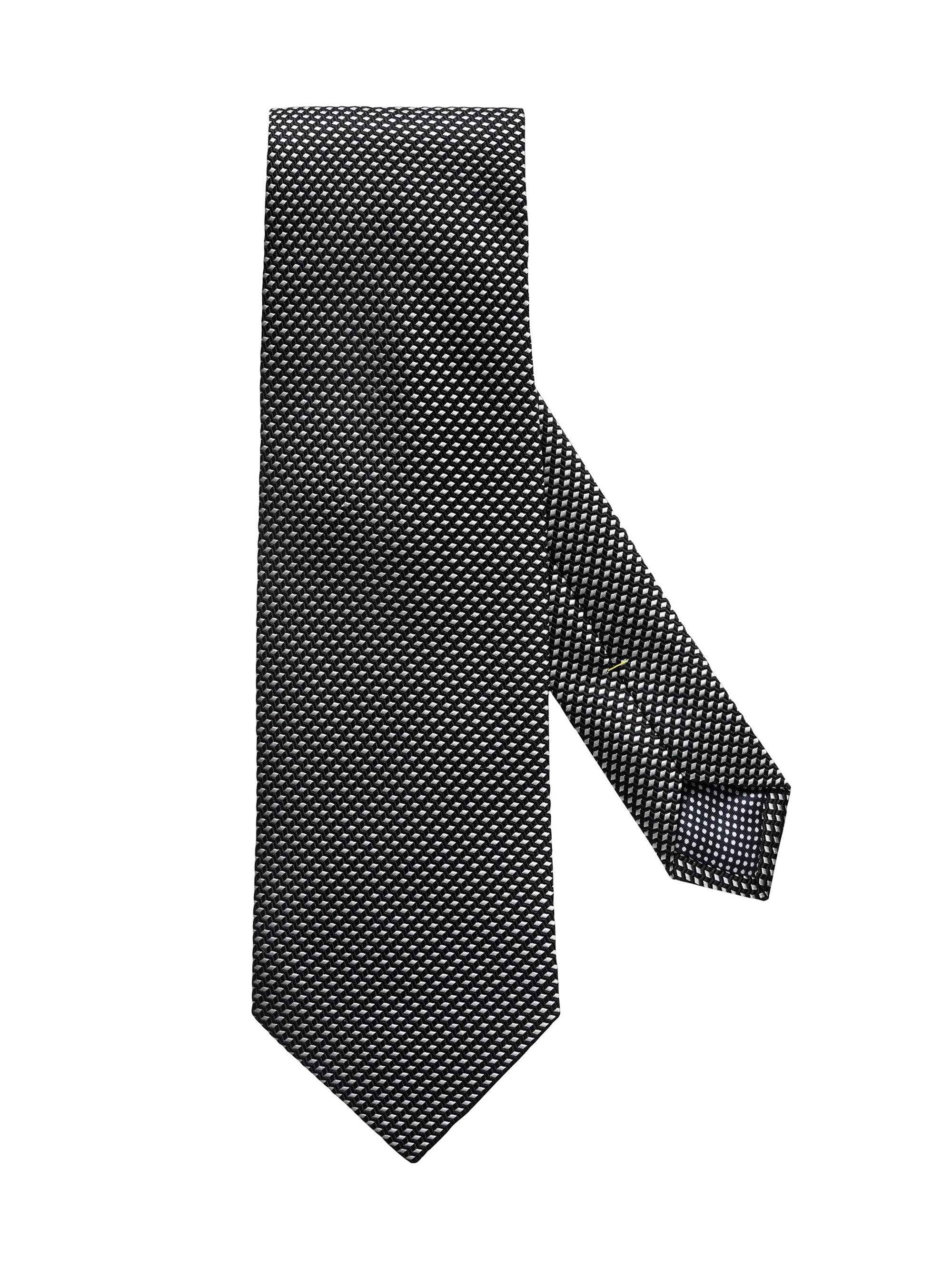 Eton Men's Geometric Silk Tie - Black