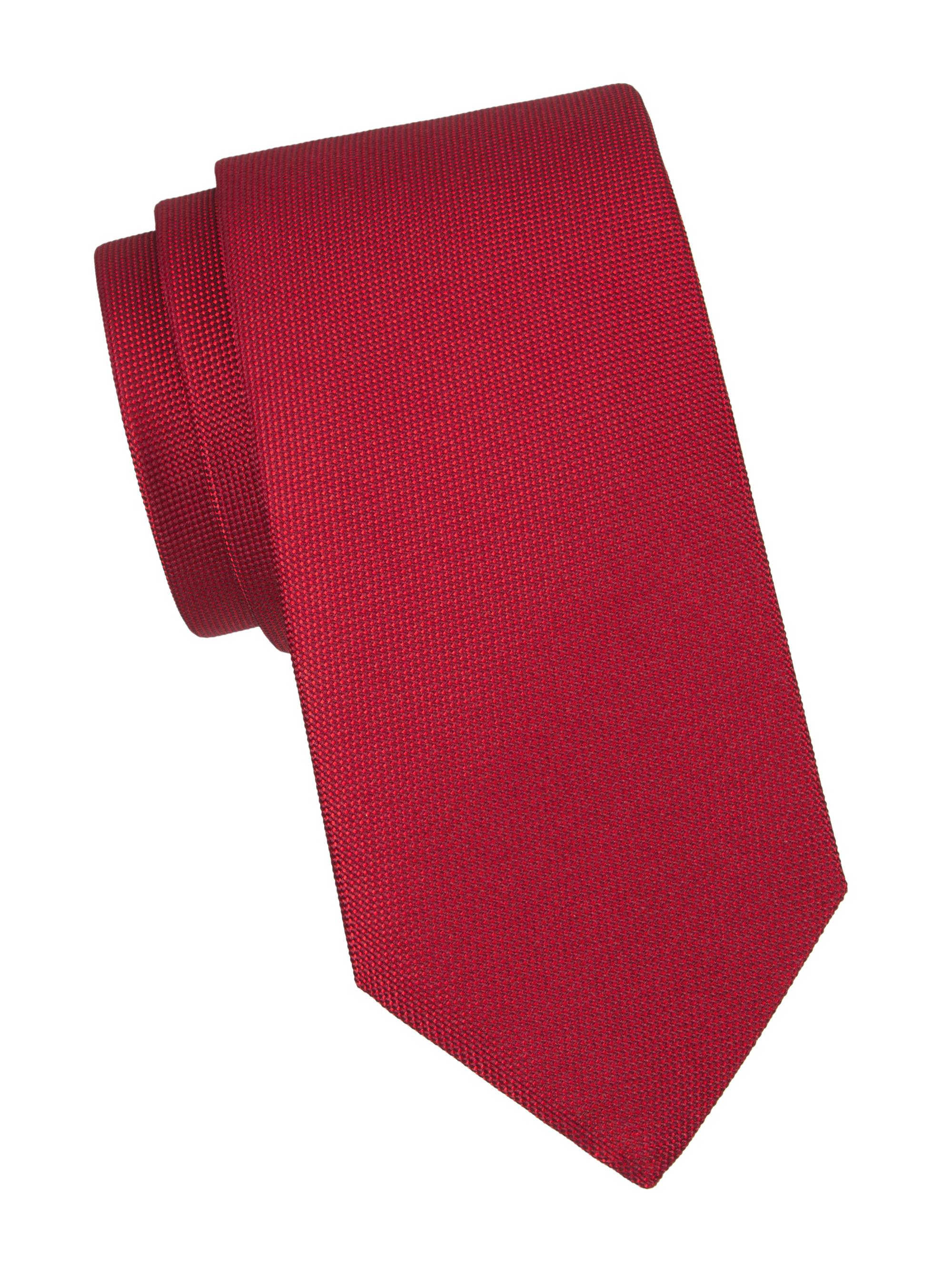 Eton Men's Solid Tie - Pink Red