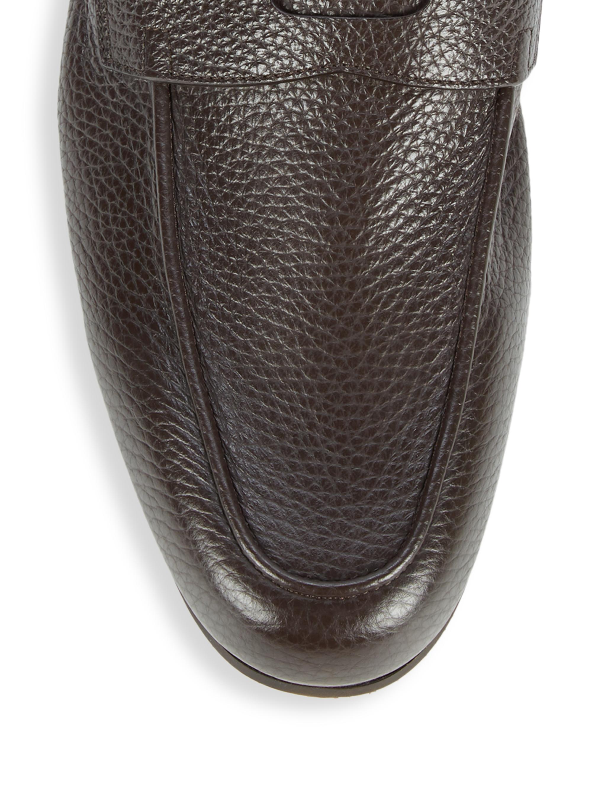 John Lobb Thorne Pebble-Grained Leather Penny Loafers | Saks Fifth