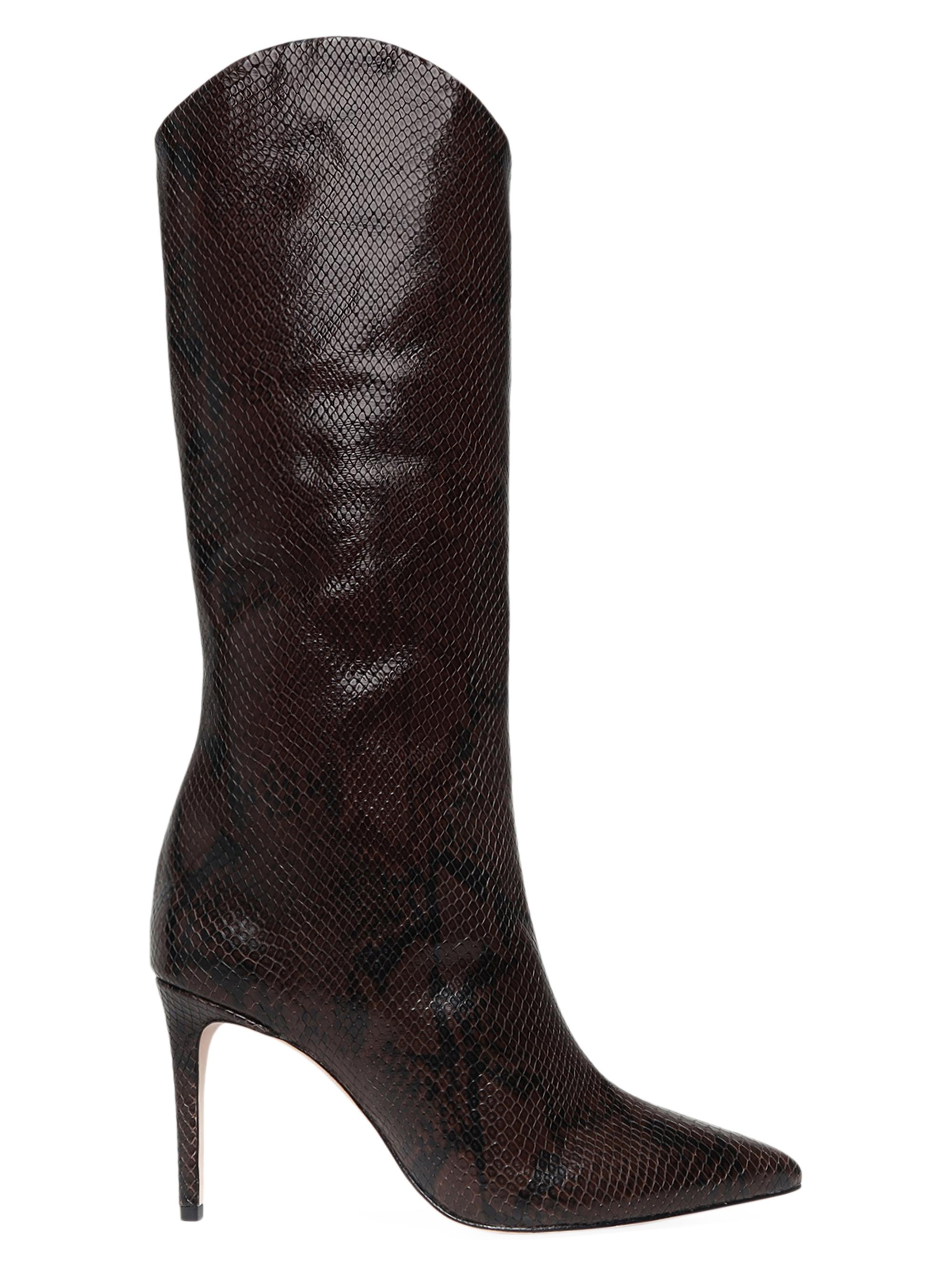Schutz Women's Maryana Knee-High Lizard-Embossed Leather Boots - Black