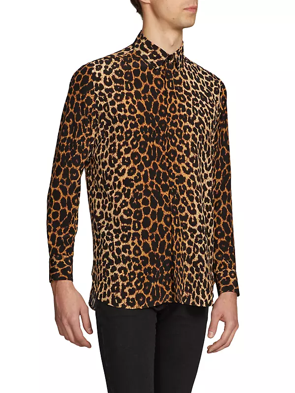 Yves Saint Laurent, leopard printed silk shirt saint laurent shirt