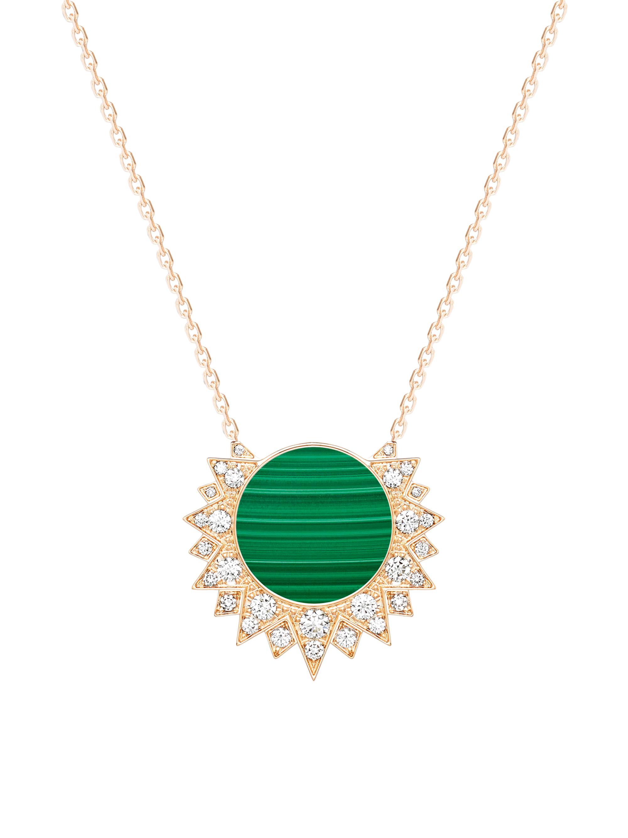 Piaget Women's  Sunlight 18K Rose Gold, Malachite & Diamond Pendant Necklace