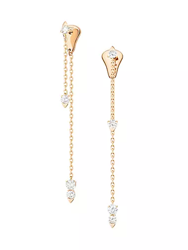 Sunlight 18K Rose Gold & Diamond Chain Stud Earrings