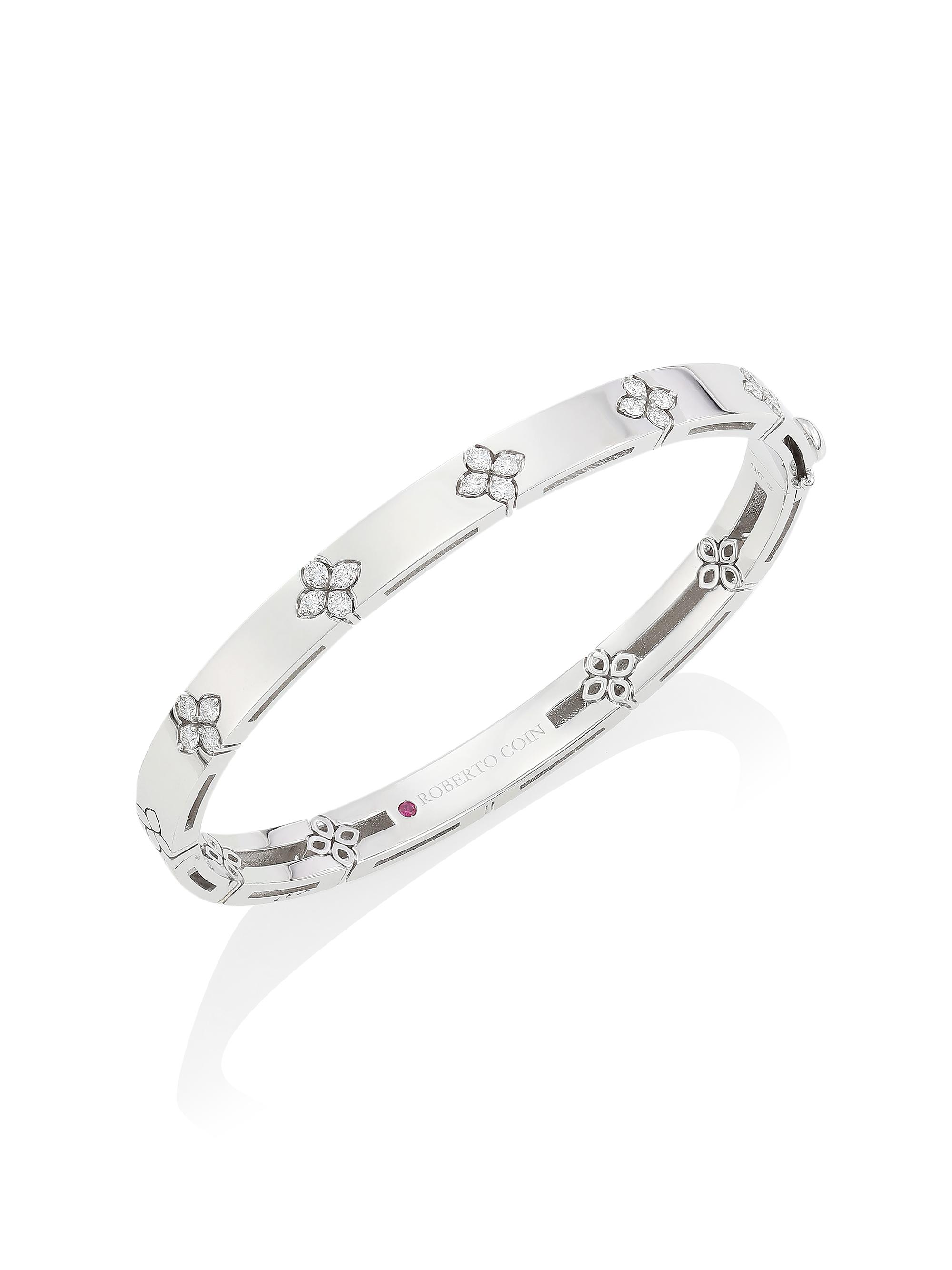 Roberto Coin Women's Love In Verona 18K White Gold & Diamond Bangle - White Gold