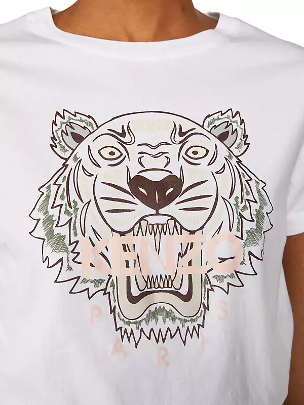 Kenzo Black Cotton Tiger Printed Short Sleeve T-Shirt Size XL