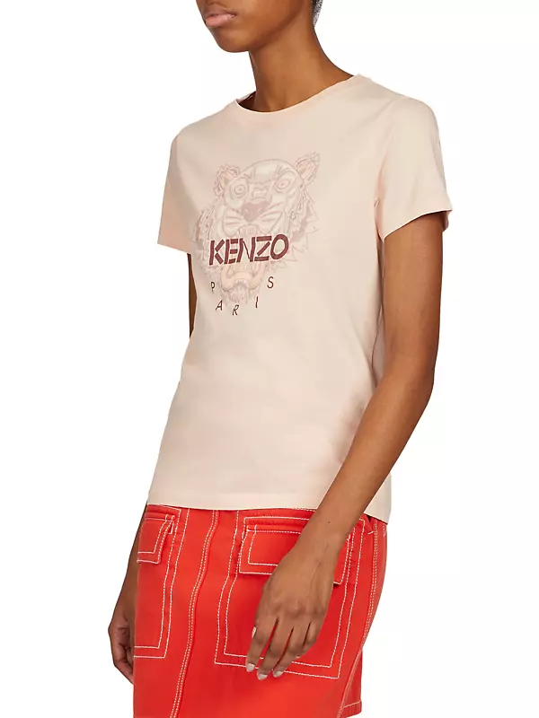 Kenzo Paris Pink Classic Tiger Short Sleeve T-Shirt