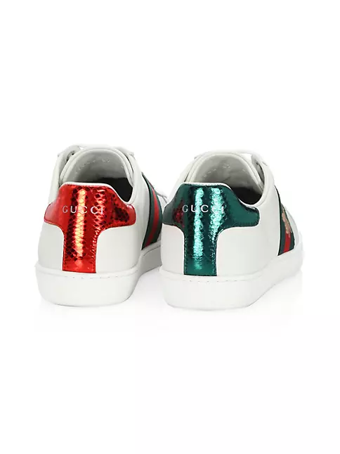 Luxury sneakers for men - Bee Ace high sneakers Gucci in white leather