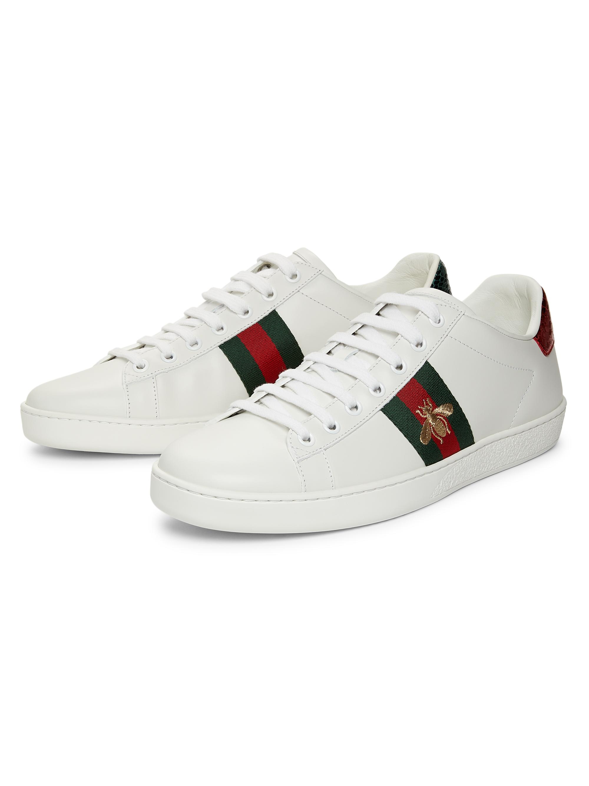 Gucci New Ace Bee Embroidered Sneakers | Saks Fifth Avenue