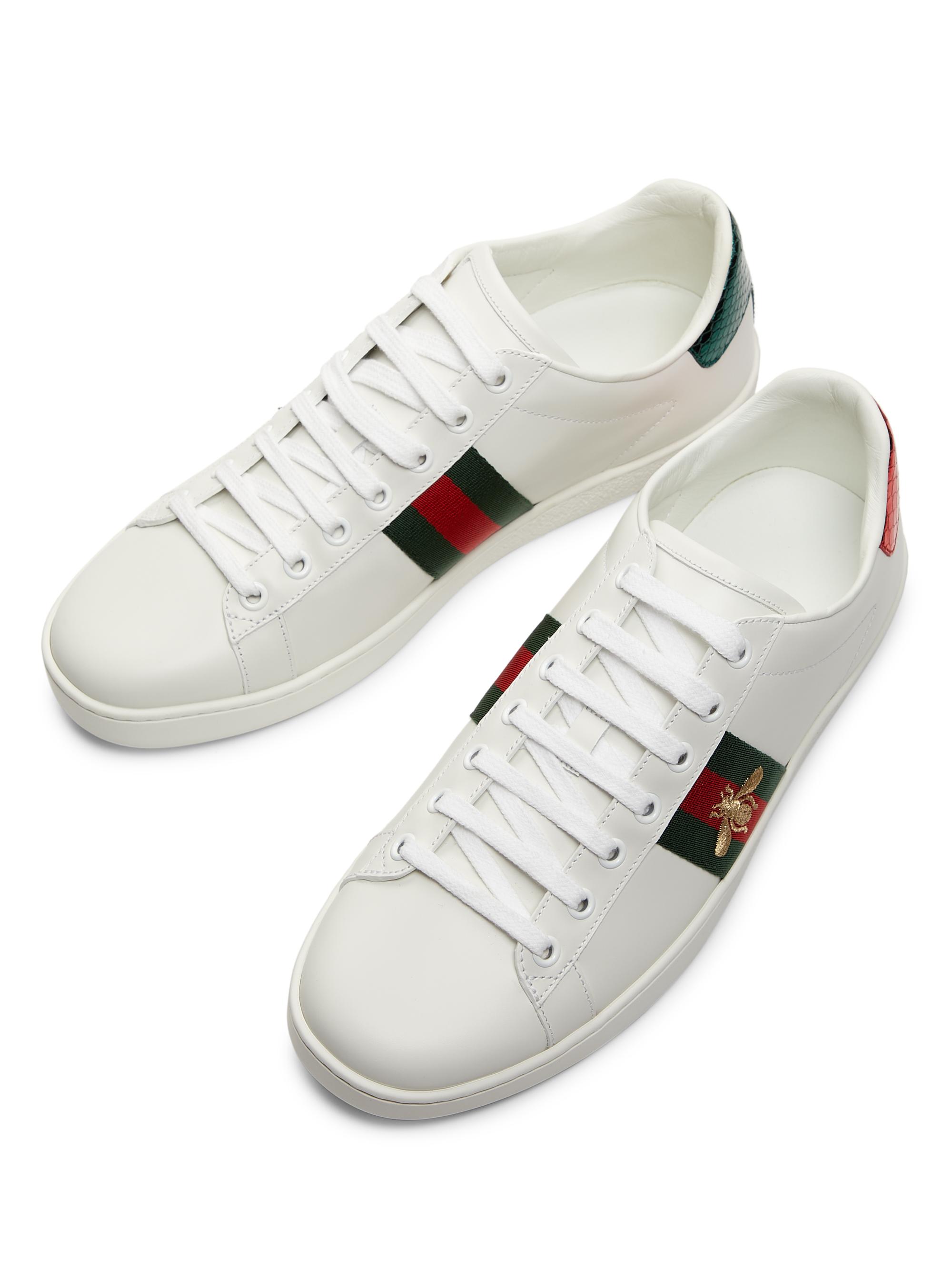 Gucci New Ace Bee Embroidered Sneakers | Saks Fifth Avenue