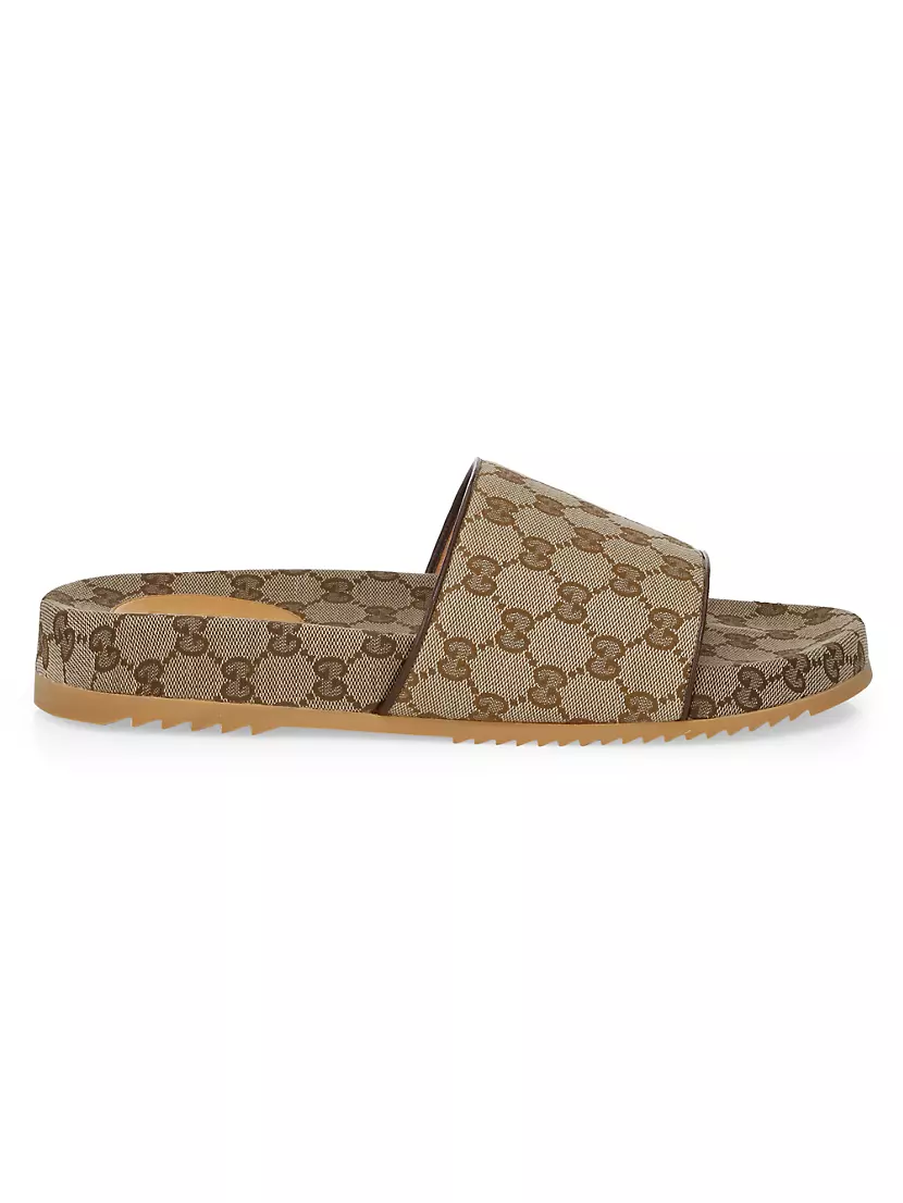 Gucci Men's Sideline Monogram Slide Sandals