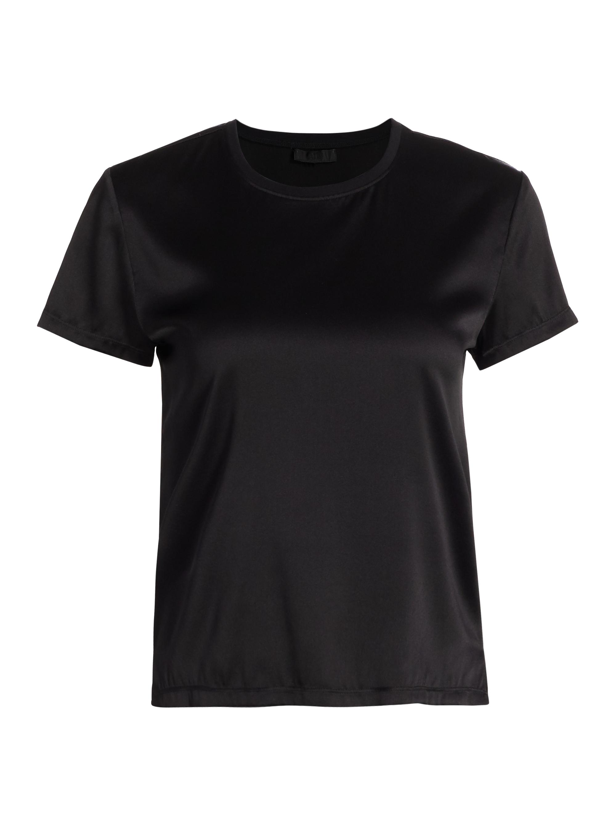 ATM Anthony Thomas Melillo Women's Silk Blend Crewneck T-Shirt - Black
