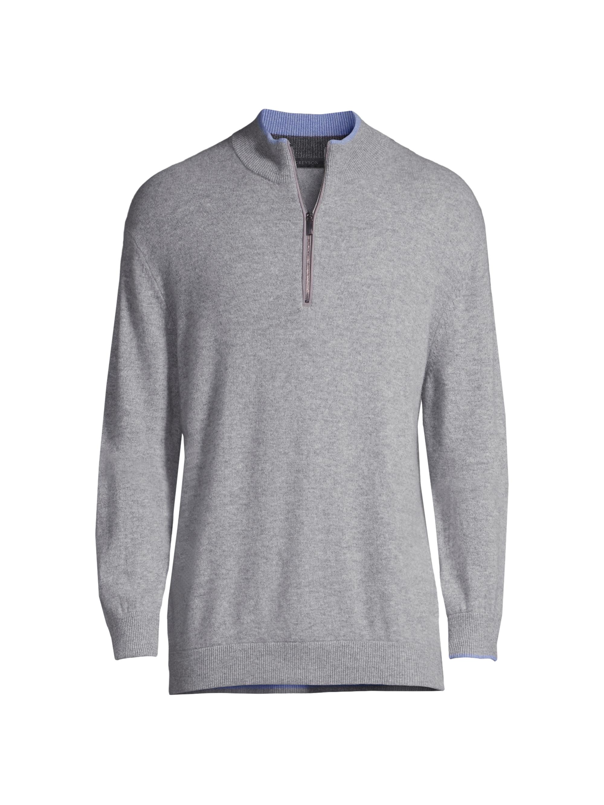 Greyson Men's Sebonack Quarter-Zip Pullover - Light Grey