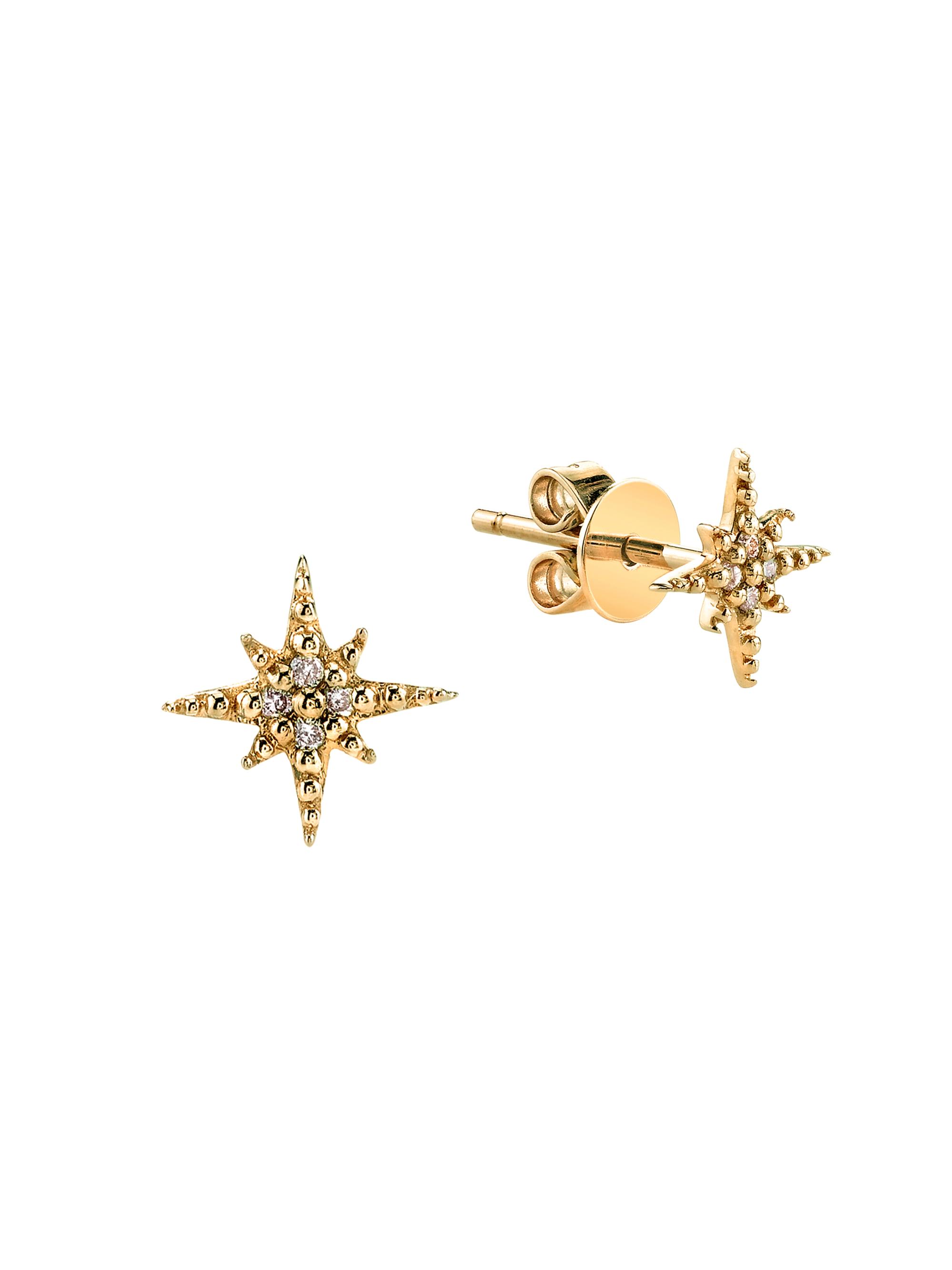 Sydney Evan Women's 14K Yellow Gold & Diamond Mini Starburst Single Stud Earring