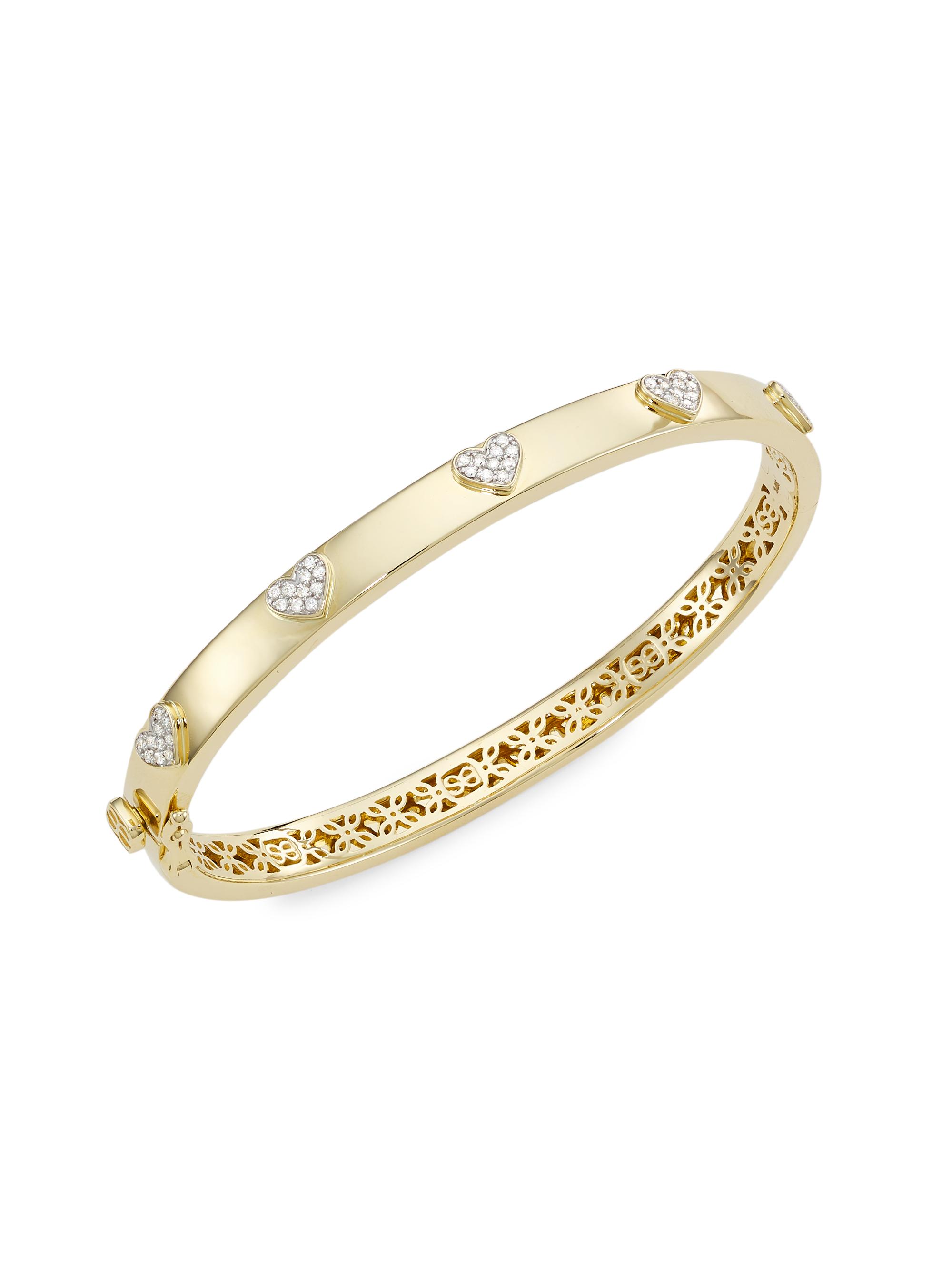 Sydney Evan Women's 14K Yellow Gold & 0.25 TCW Diamond Heart Bangle - Gold