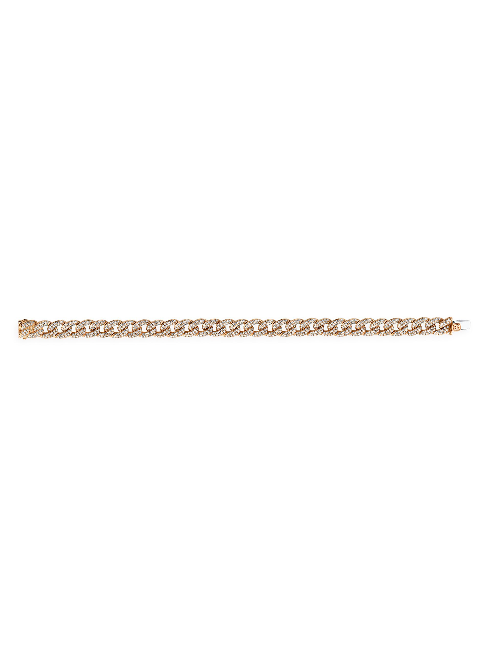 Sydney Evan Women's 14K Rose Gold & Diamond Pavé  Link Bracelet - Rose Gold