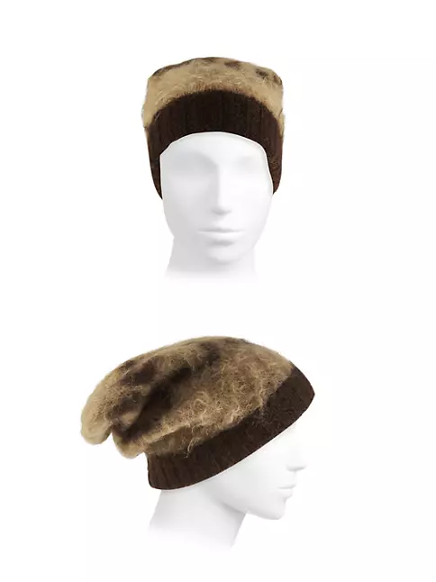 Beige Mohair Hat and Scarf Luxury Hat Christmas Gift Womens 