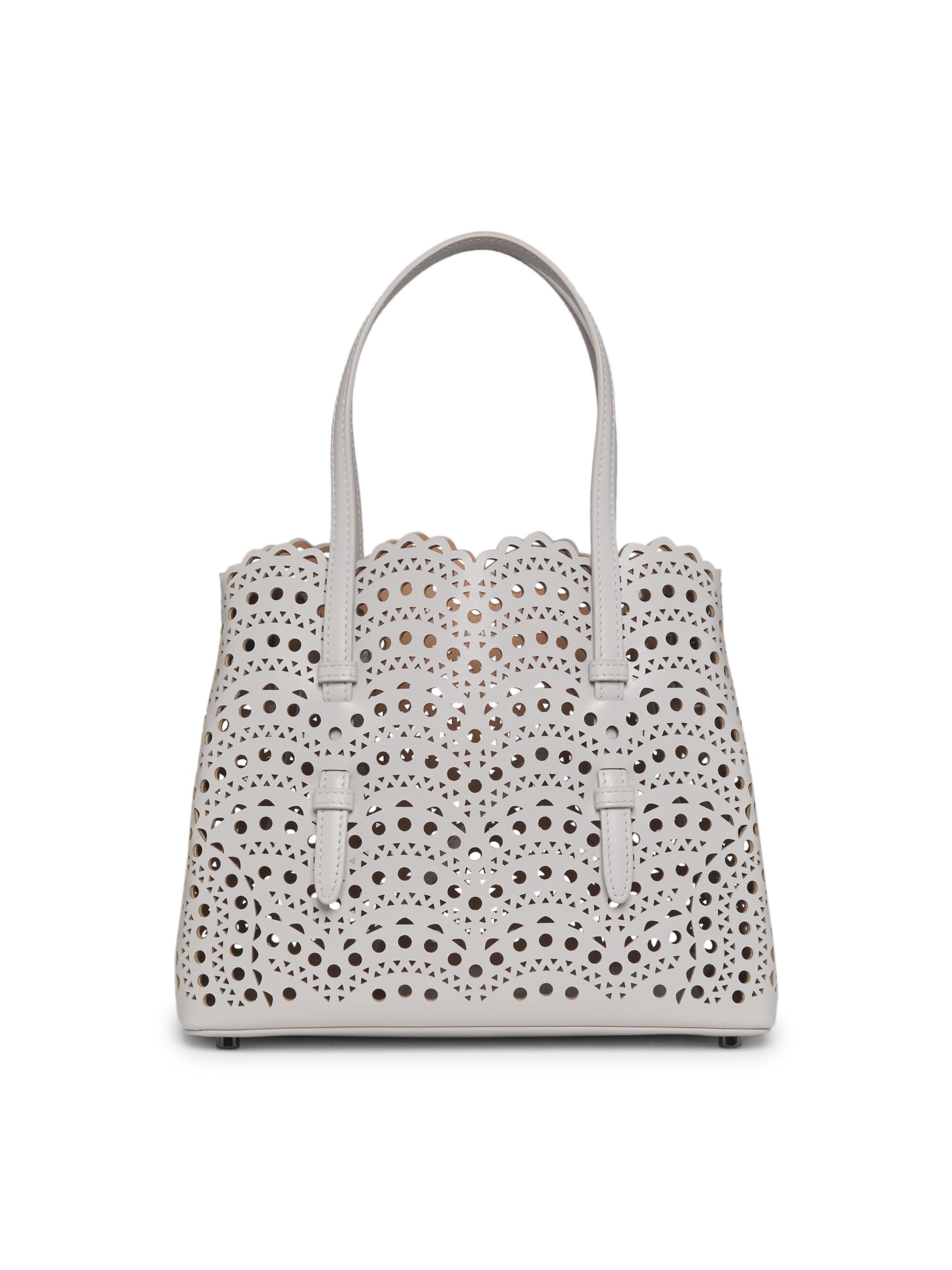 Alaïa Women's Mina 25 Perforated Leather Tote - Gris Perle