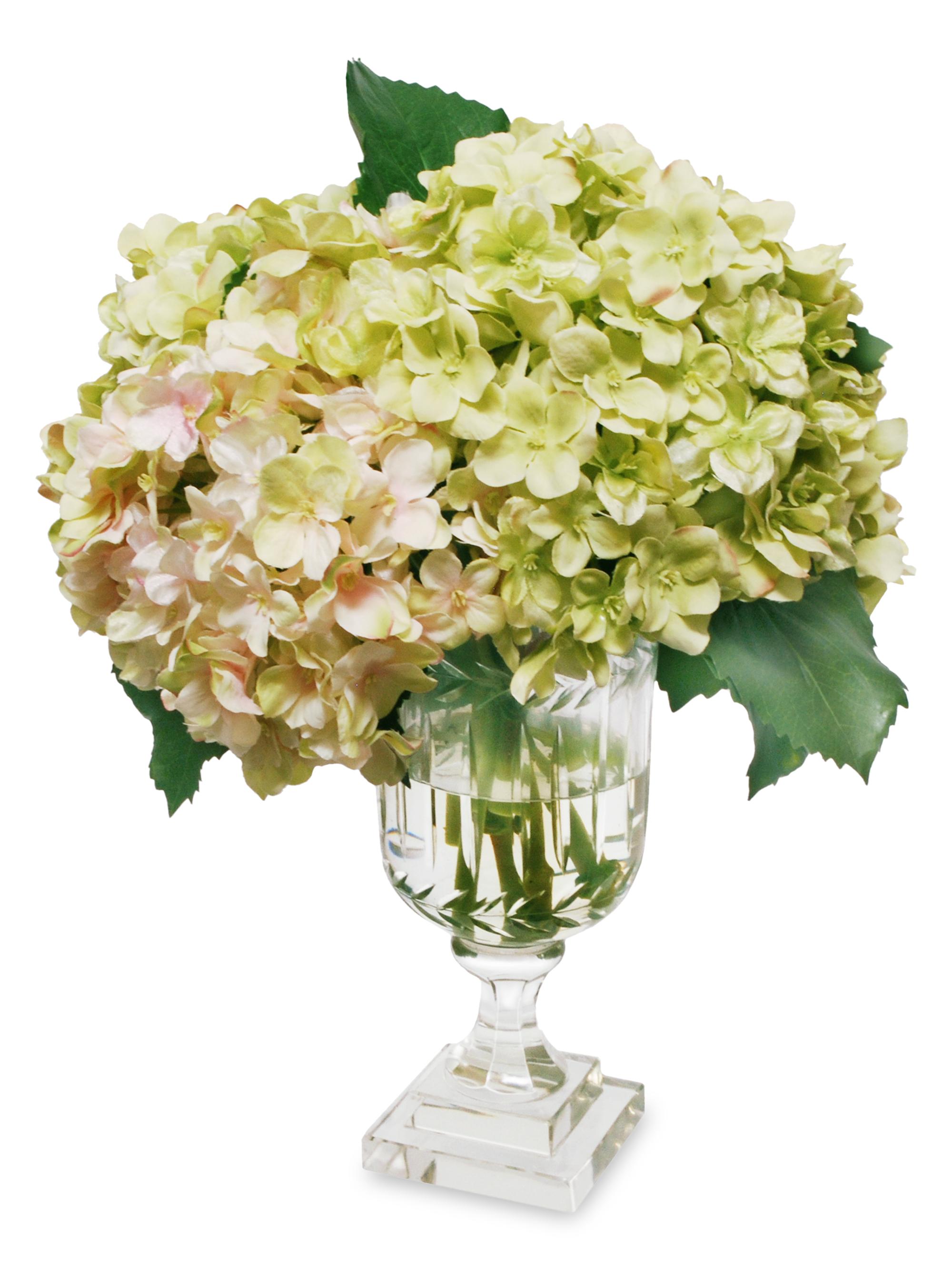 Winward Home Everyday Floral Imitation Hydrangea In Glass Vase