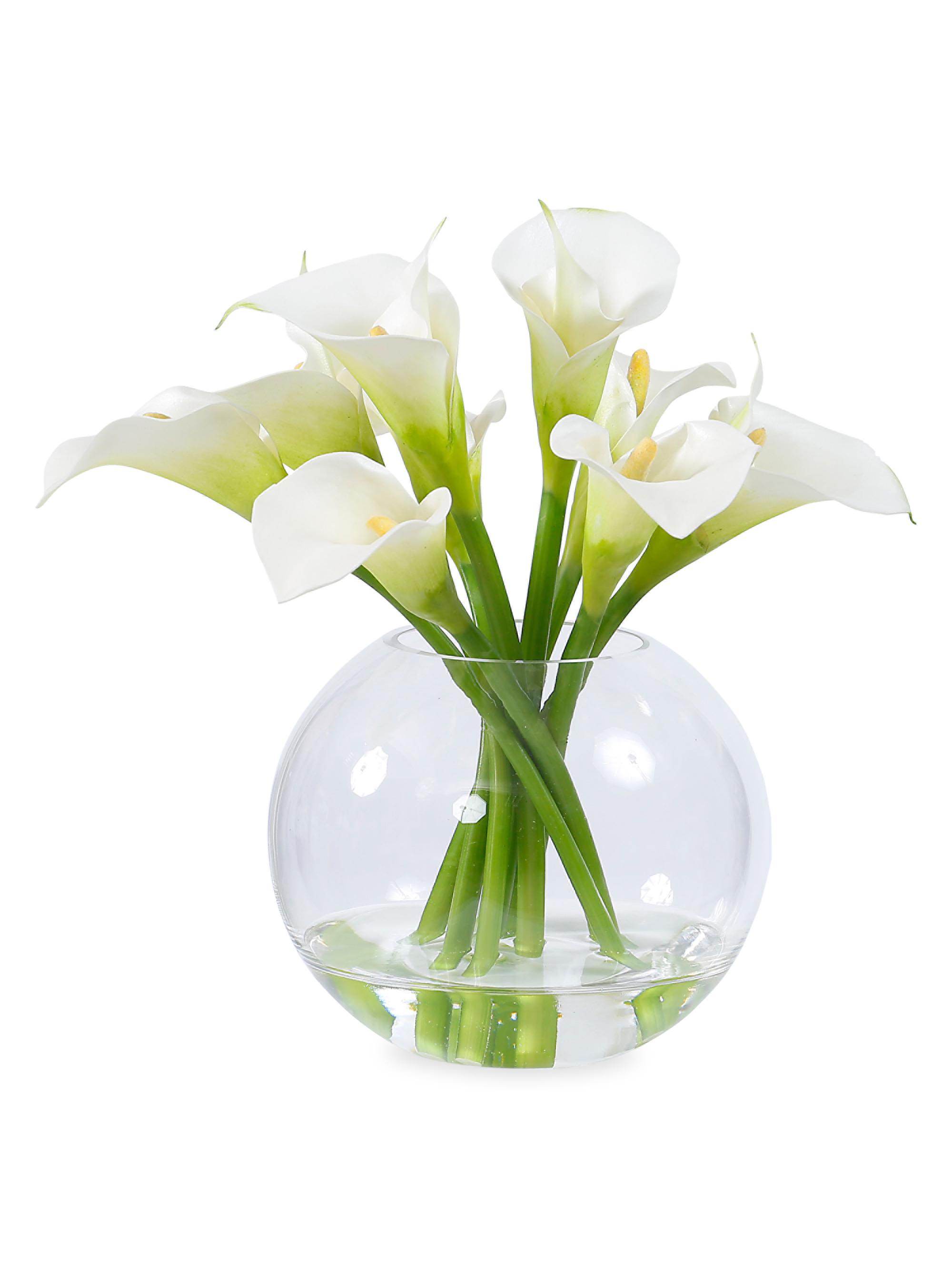 Winward Home Everyday Floral Imitation Calla Lily In Glass Vase