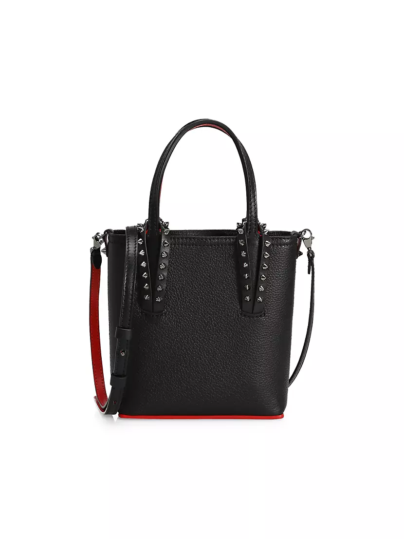 Cabata mini spiked textured-leather tote