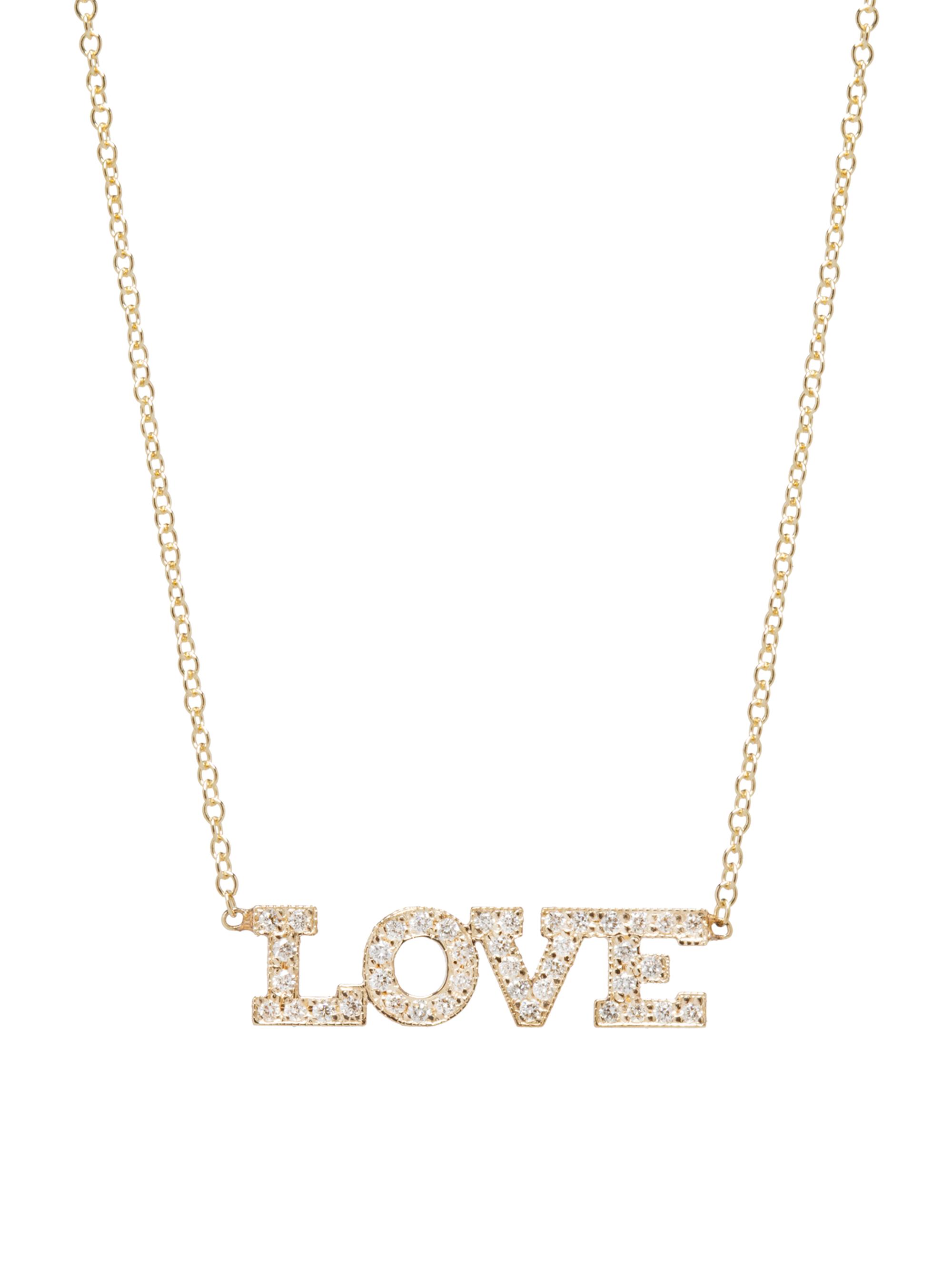 Zoë Chicco Women's 14K Yellow Gold & Diamond Love Pendant Necklace - Yellow Gold
