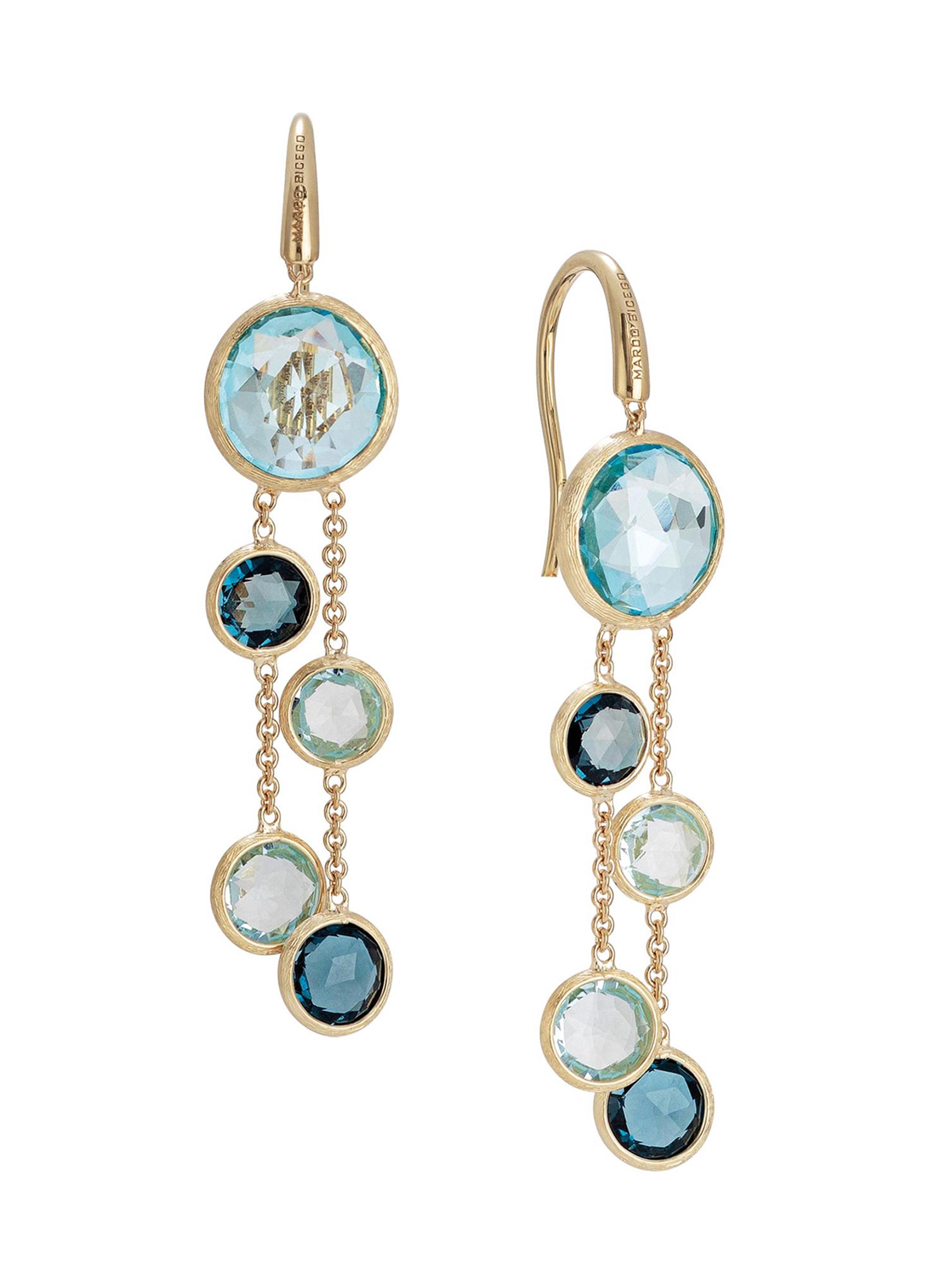 Marco Bicego Women's Jaipur Color 18K Yellow Gold, Blue Topaz & London Blue Topaz Drop Earringa - Gold