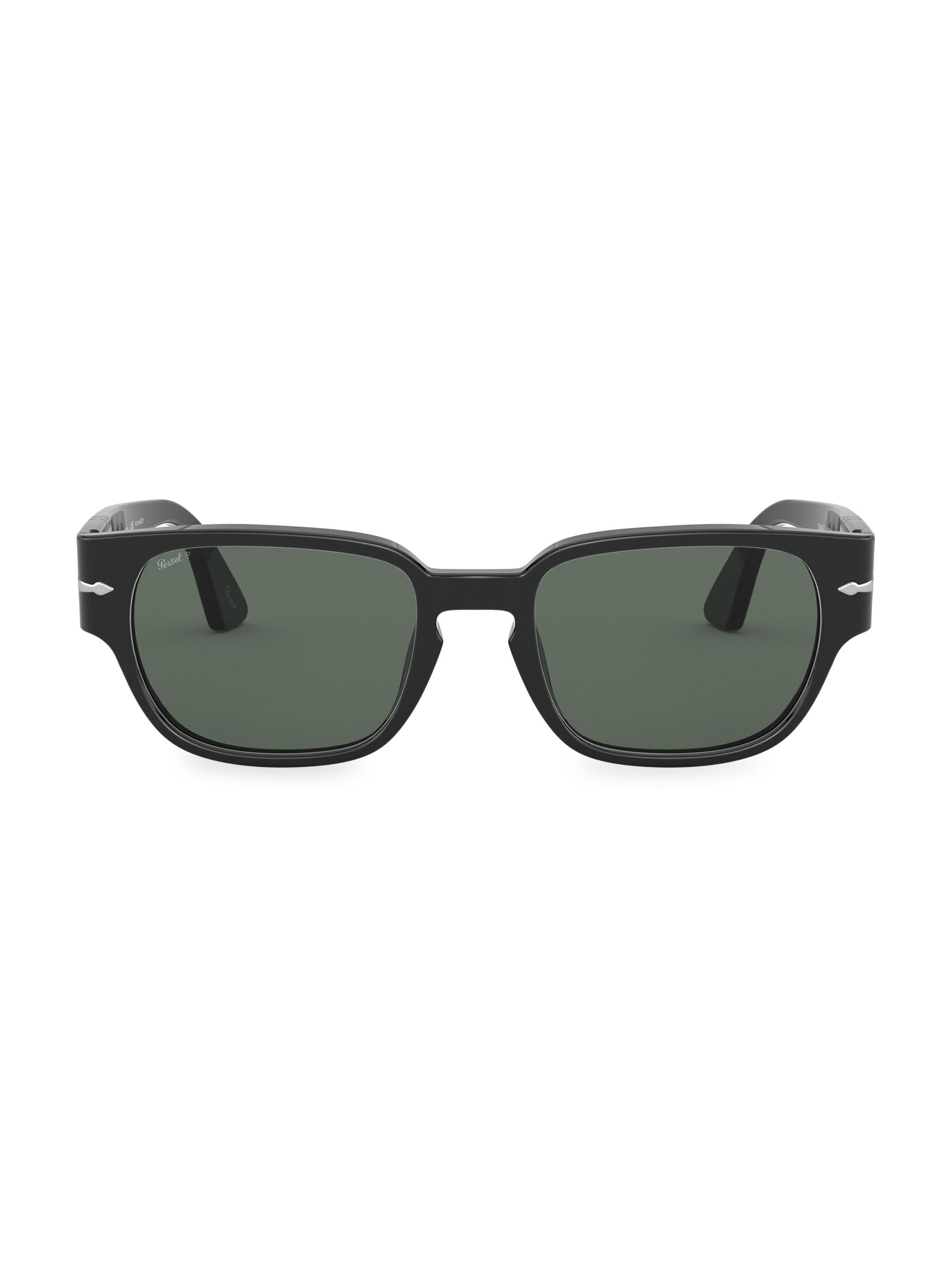 Persol Men's 52MM Strippe Square Sunglasses - Black