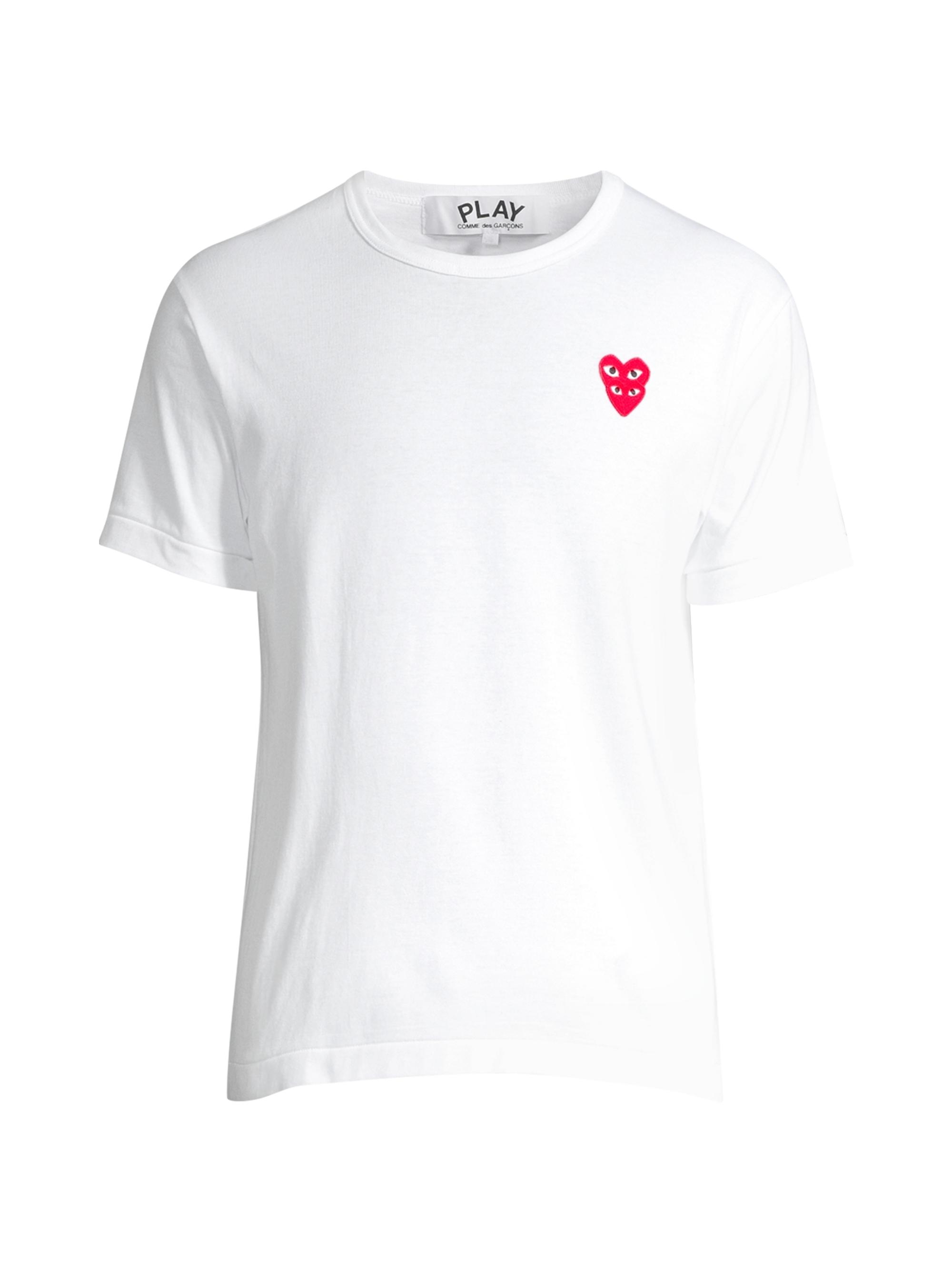 Comme des Garçons PLAY Men's Play Double Heart T-Shirt - White