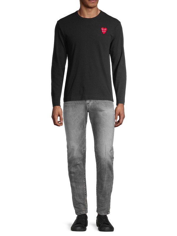 Shop Comme des Garçons PLAY Play Double Heart Long-Sleeve T Shop Comme des Garçons PLAY Play Double Heart Long-Sleeve T