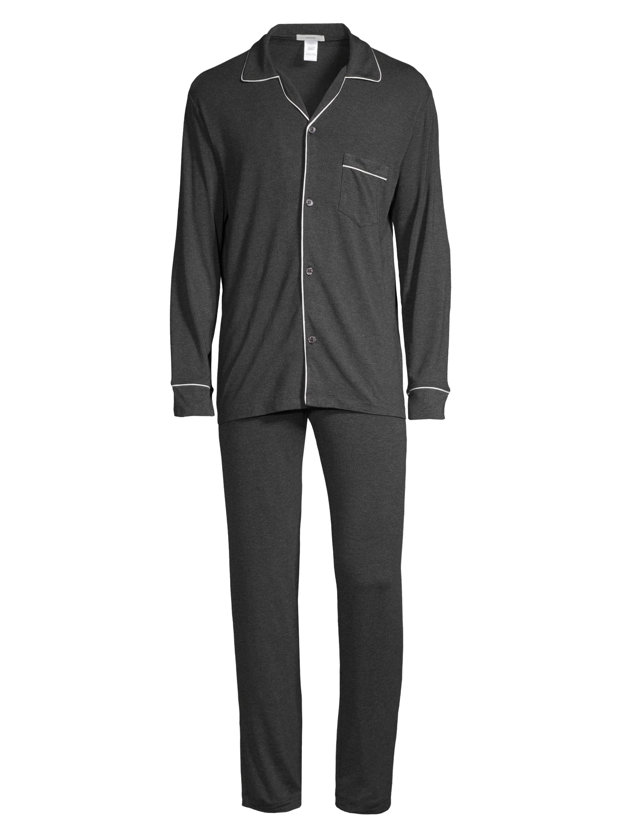 Eberjey Men's William 2-Piece Piped Pajama Set - Charcoal Heather