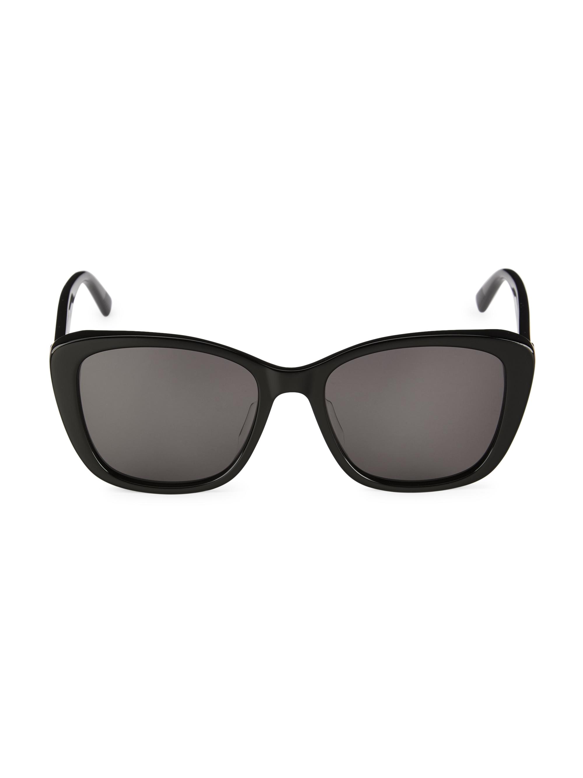 Bottega Veneta Women's Minimalist 55MM Cat-Eye Sunglasses - Black
